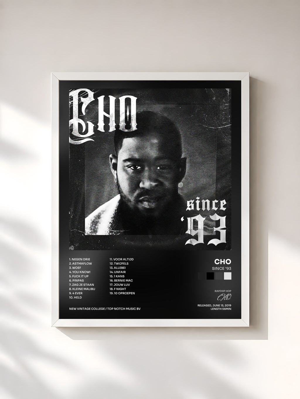 #blanc SINCE '93 von CHO als gerahmter Kunstdruck, weißer Rahmen, gedruckt und gerahmt in Frankreich