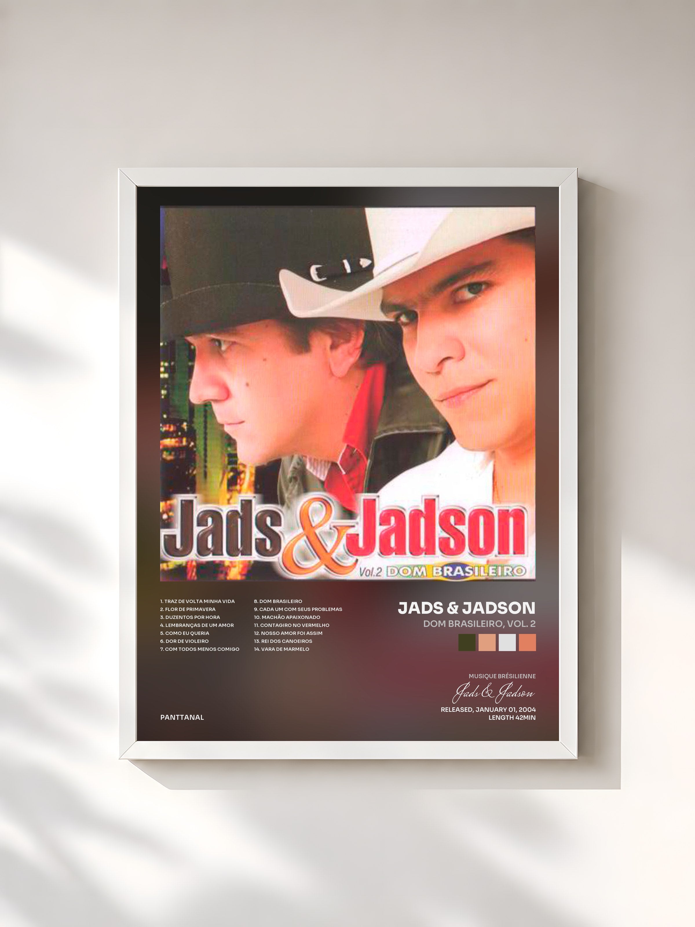#blanc Tableau de l'album Dom Brasileiro, Vol. 2 de Jads & Jadson, cadre blanc, imprimé et encadré en France