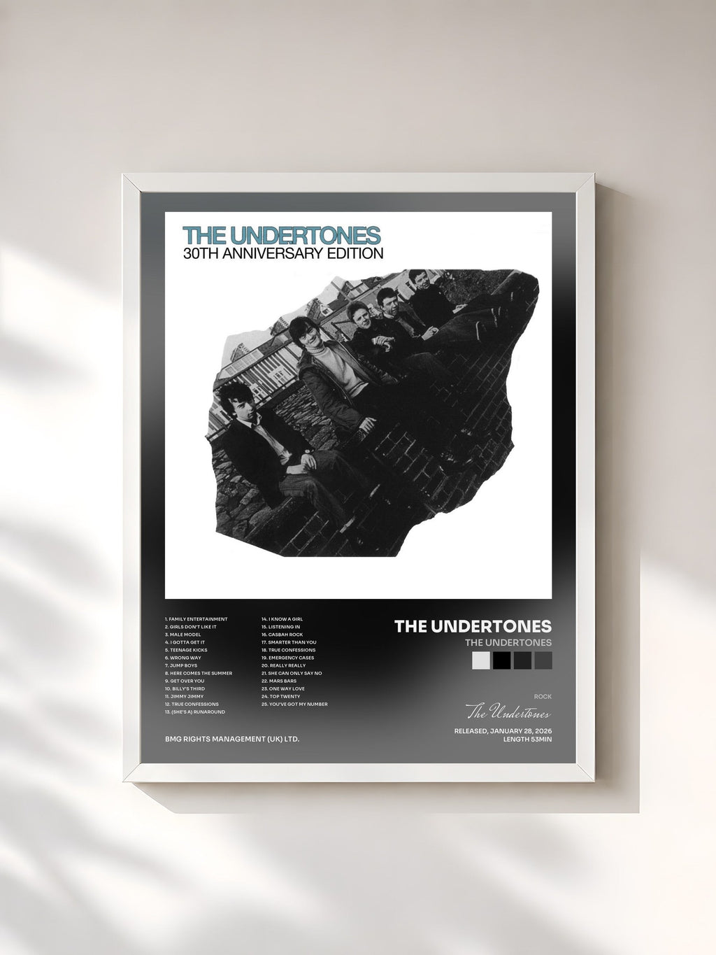 #blanc The Undertones von The Undertones als gerahmter Kunstdruck, weißer Rahmen, gedruckt und gerahmt in Frankreich