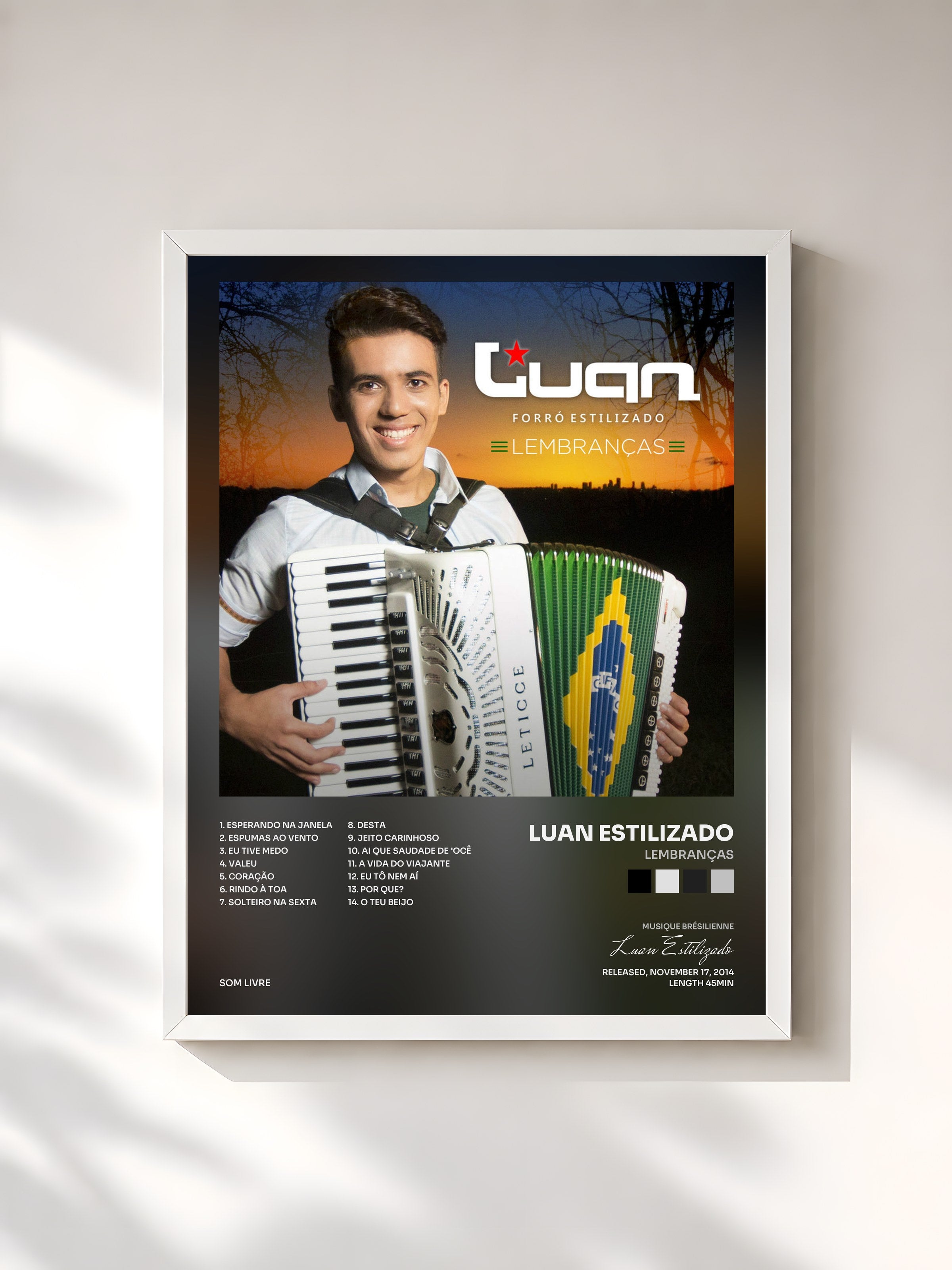 #blanc Tableau de l'album Lembranças de Luan Estilizado, cadre blanc, imprimé et encadré en France