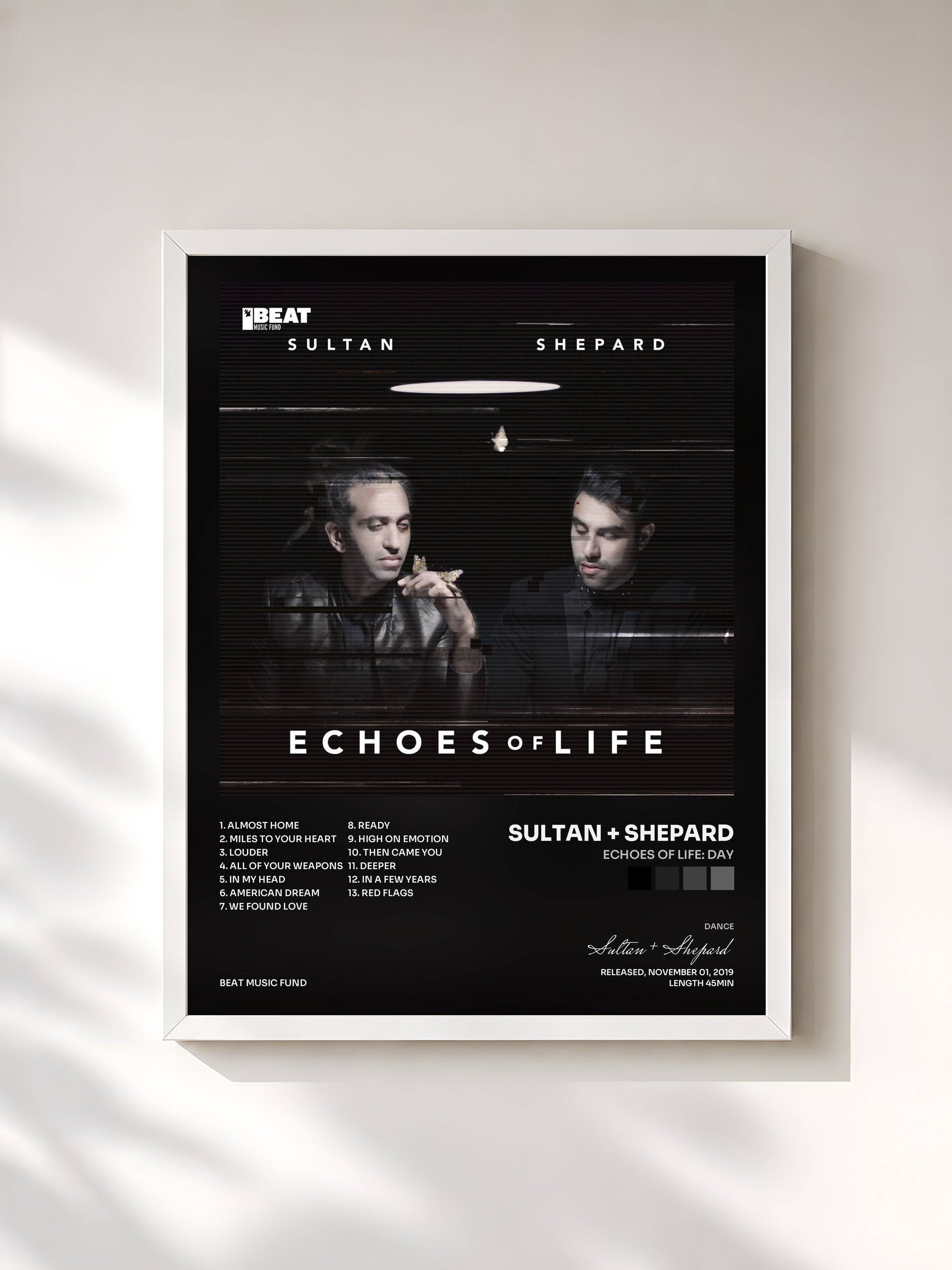 #blanc Tableau de l'album Echoes Of Life: Day de Sultan + Shepard, cadre blanc, imprimé et encadré en France