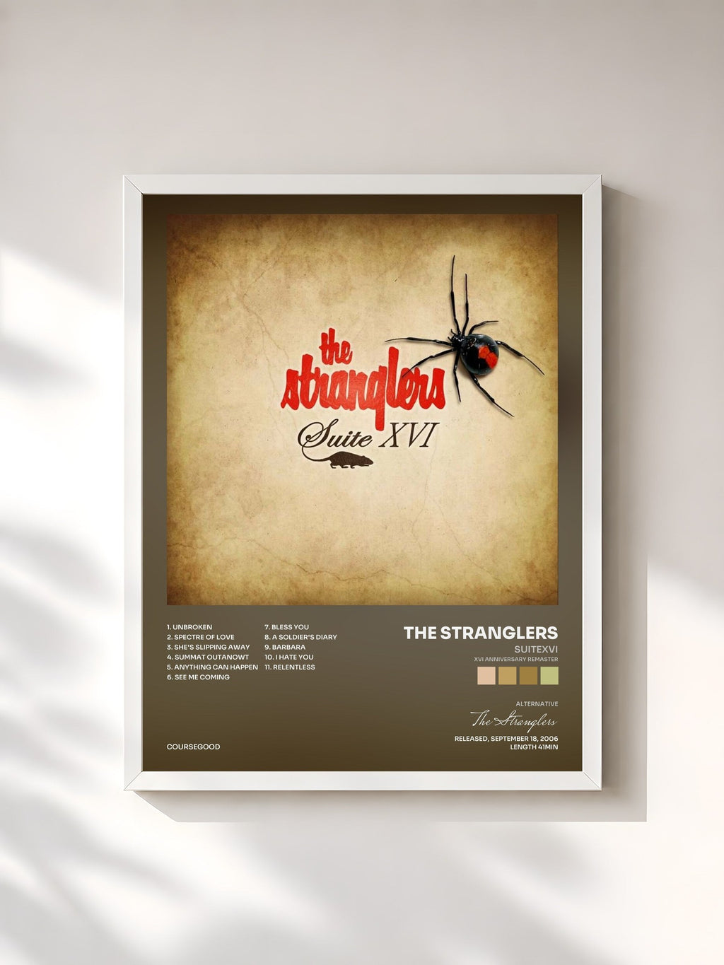 #blanc SuiteXVI (XVI Anniversary Remaster) di The Stranglers in stampa incorniciata, cornice bianca, stampata e incorniciata in Francia