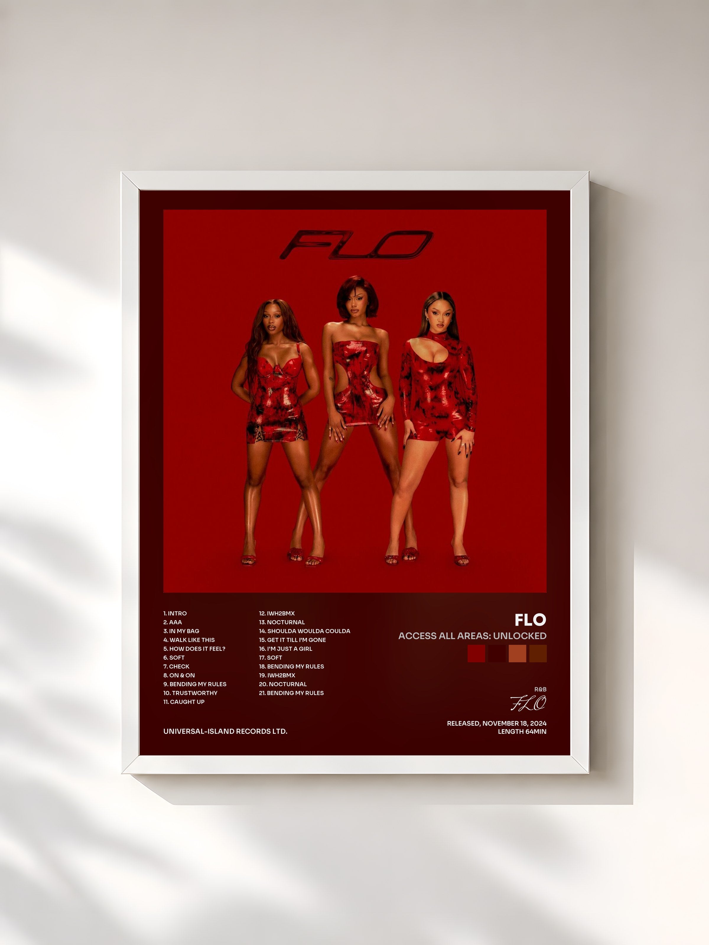 #blanc Tableau de l'album Access All Areas: Unlocked de FLO, cadre blanc, imprimé et encadré en France