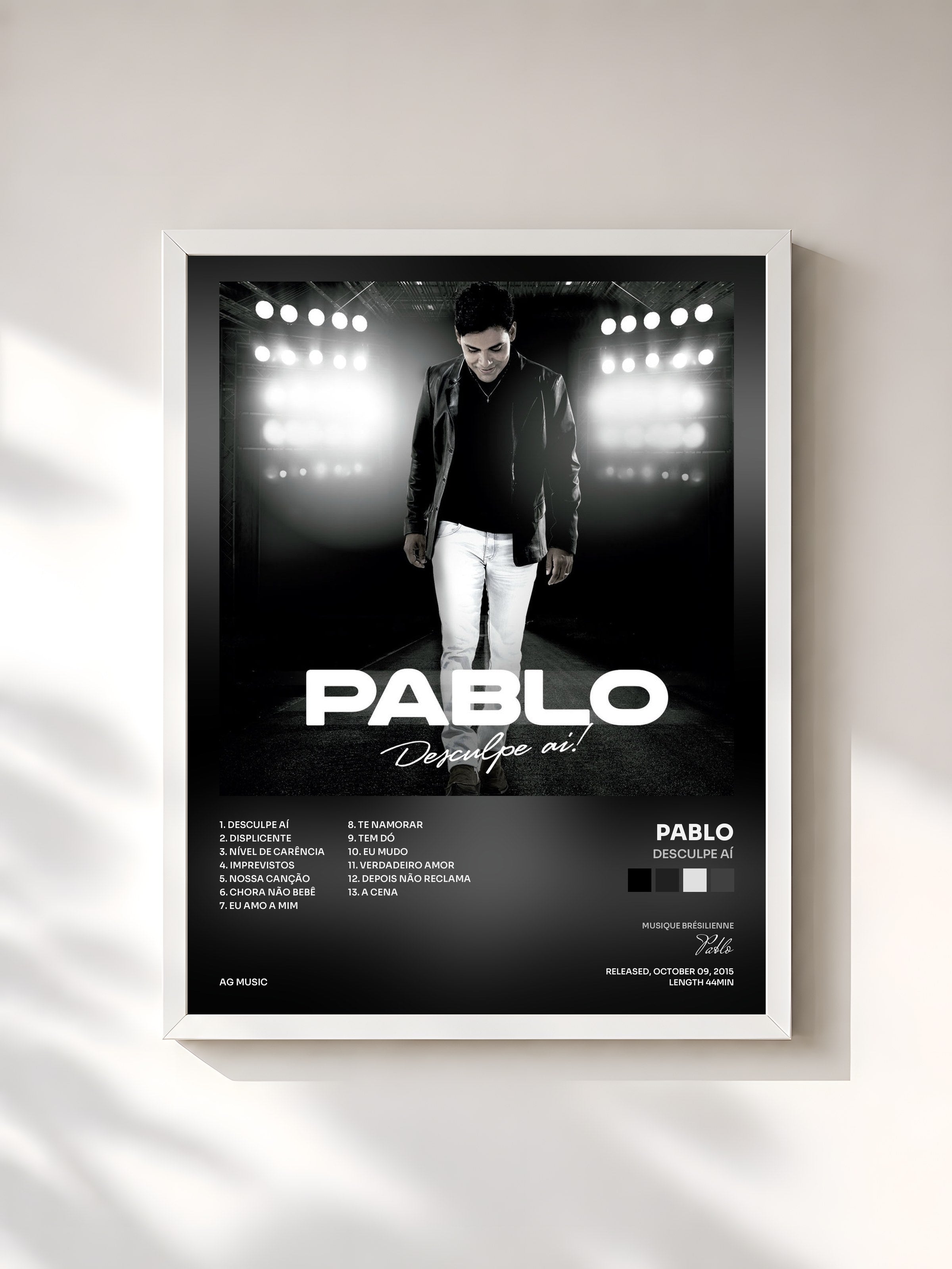 #blanc Tableau de l'album Desculpe Aí de Pablo, cadre blanc, imprimé et encadré en France