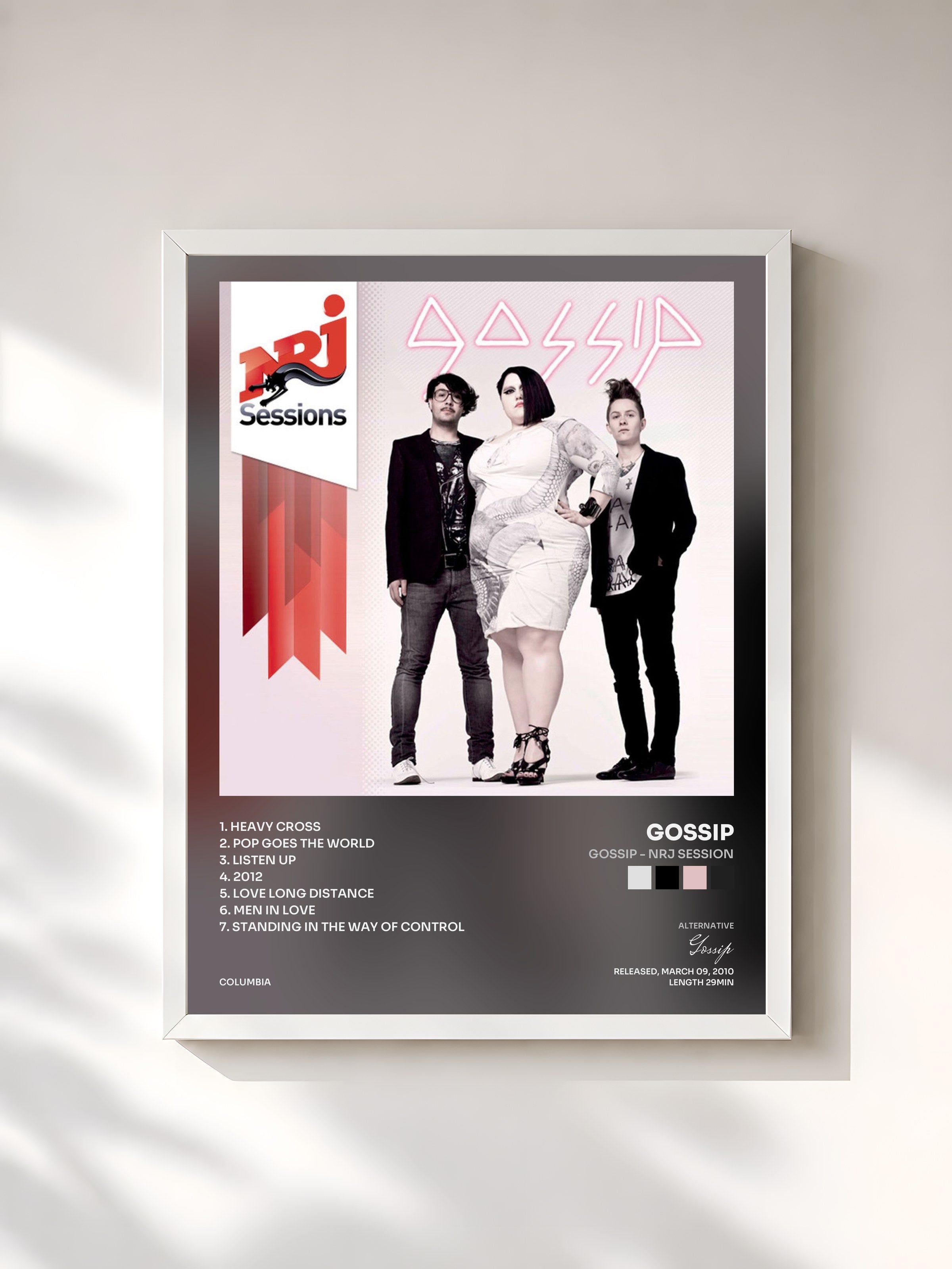 #blanc Tableau de l'album Gossip - NRJ Session de Gossip, cadre blanc, imprimé et encadré en France