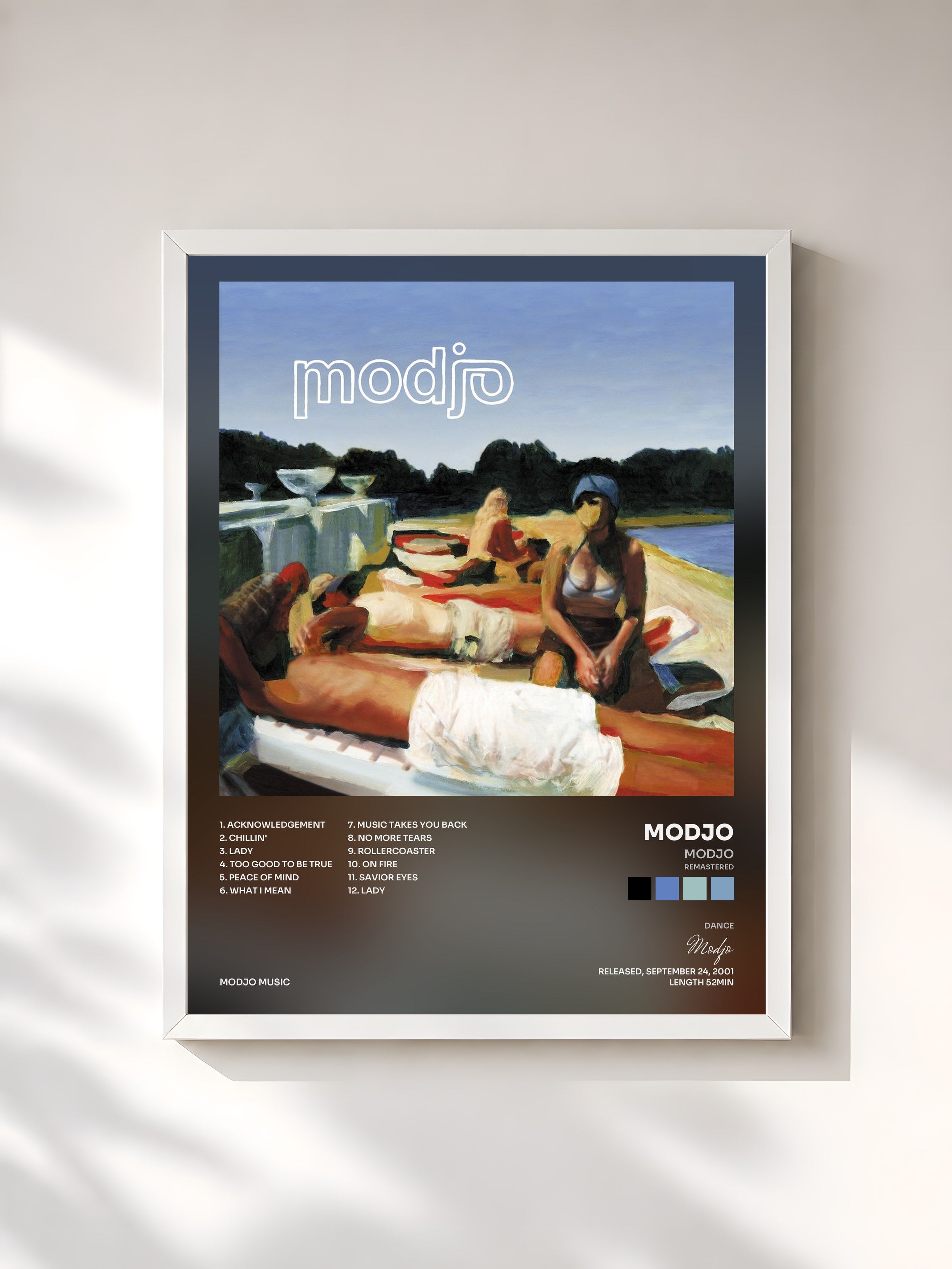 #blanc Tableau de l'album Modjo (Remastered) de Modjo, cadre blanc, imprimé et encadré en France