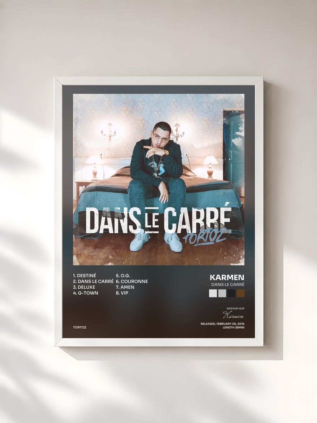 #blanc Dans Le Carré by Karmen as a framed art print, white frame, printed and framed in France