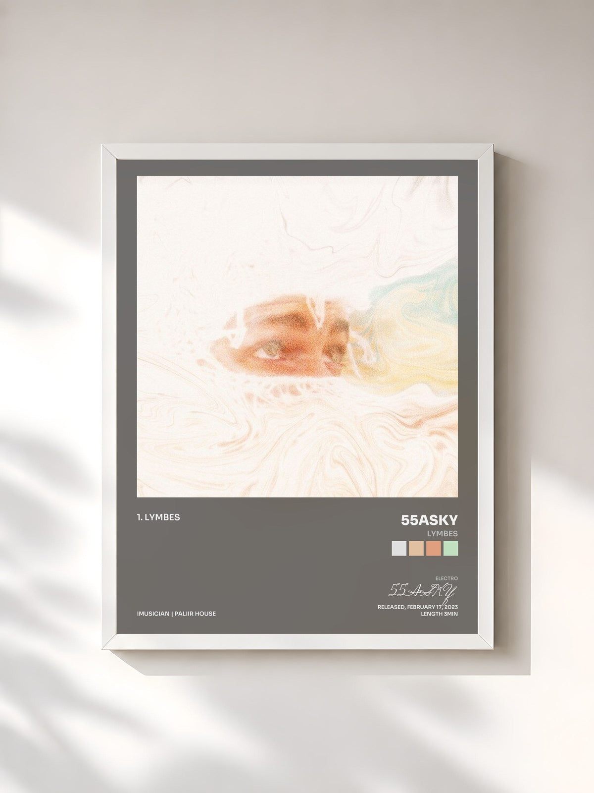 #blanc Lymbes by 55ASKY as a framed art print, white frame, printed and framed in France