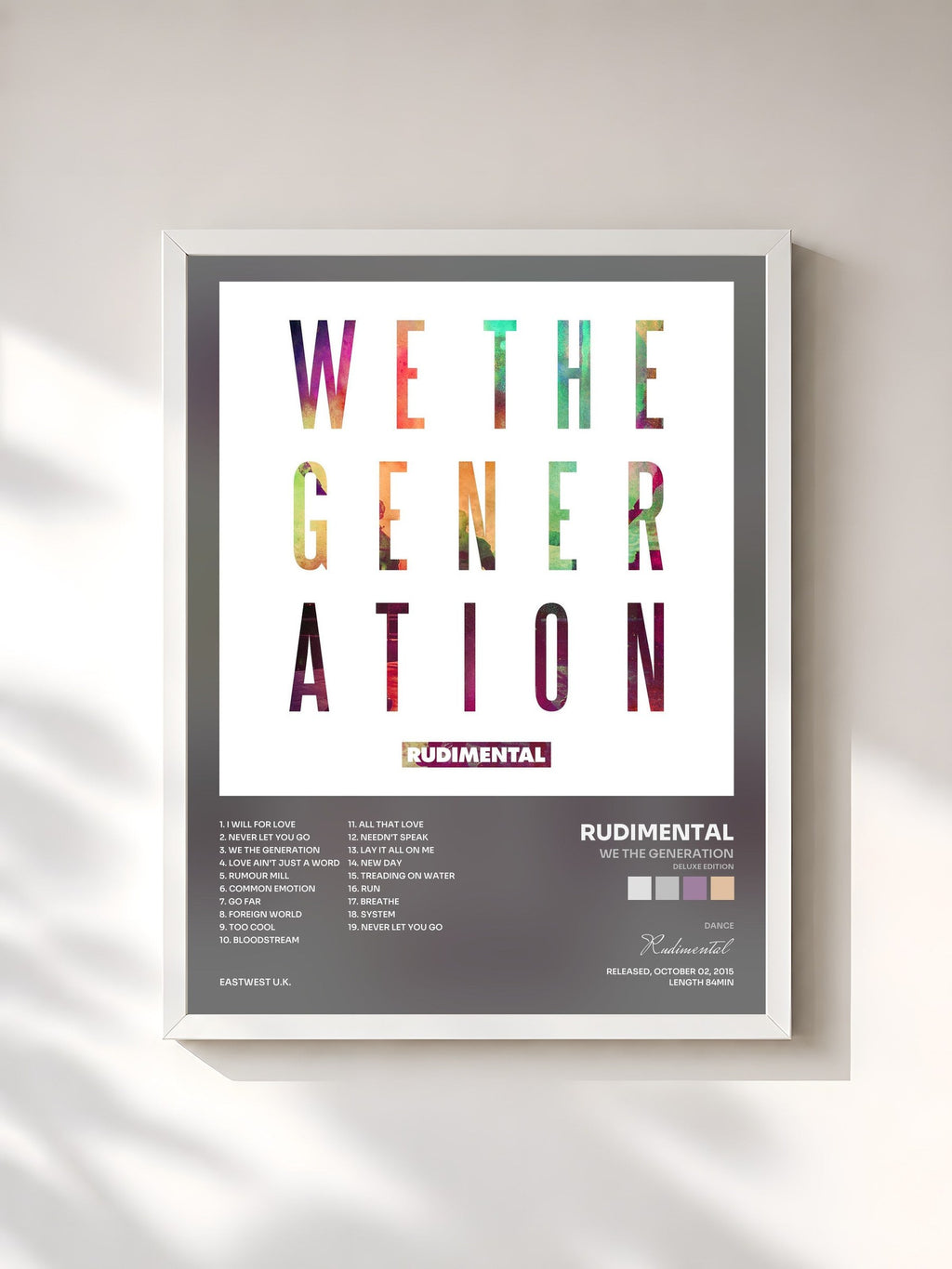#blanc Tableau de l'album We the Generation (Deluxe Edition) de Rudimental, cadre blanc, imprimé et encadré en France