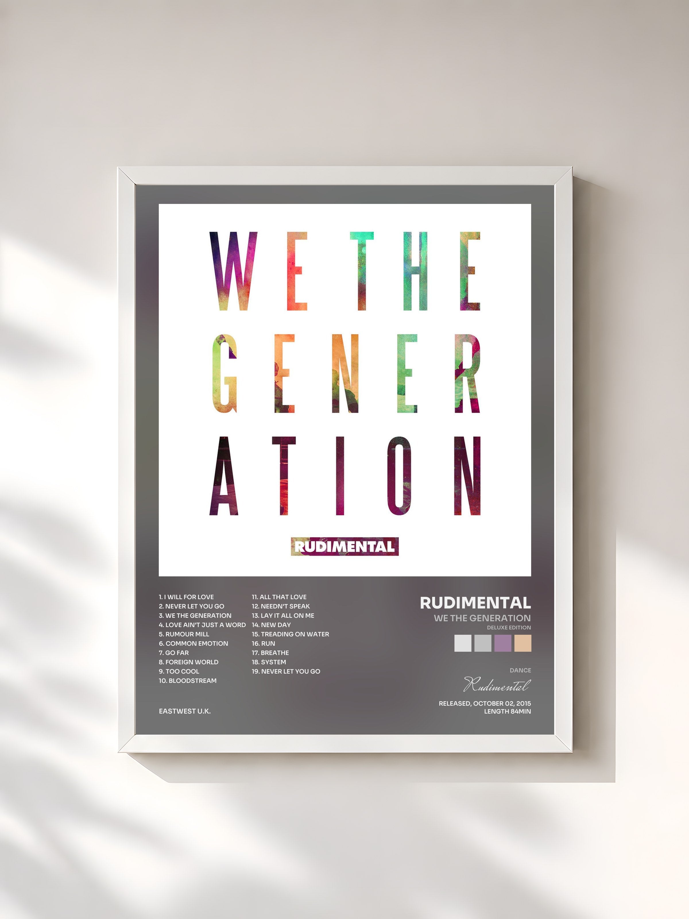 #blanc Tableau de l'album We the Generation (Deluxe Edition) de Rudimental, cadre blanc, imprimé et encadré en France