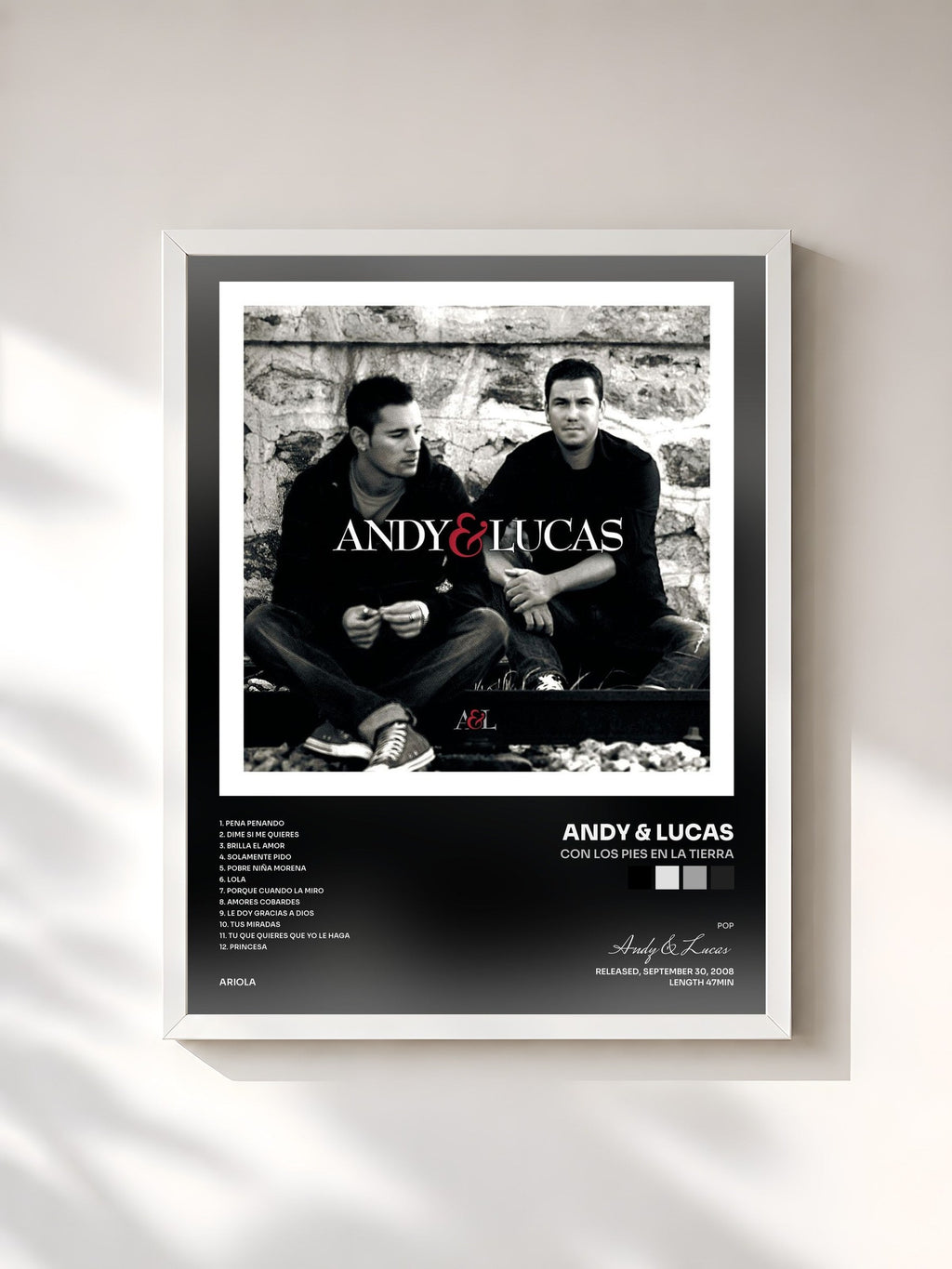 #blanc Con Los Pies En La Tierra by Andy & Lucas as a framed art print, white frame, printed and framed in France