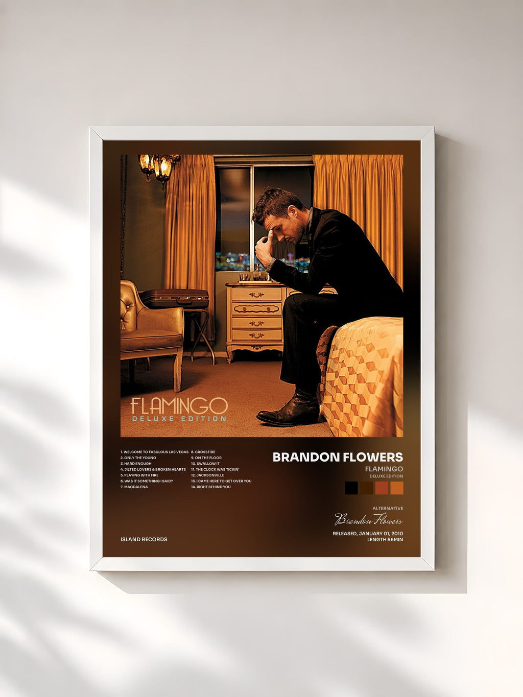 #blanc Flamingo (Deluxe Edition) di Brandon Flowers in stampa incorniciata, cornice bianca, stampata e incorniciata in Francia