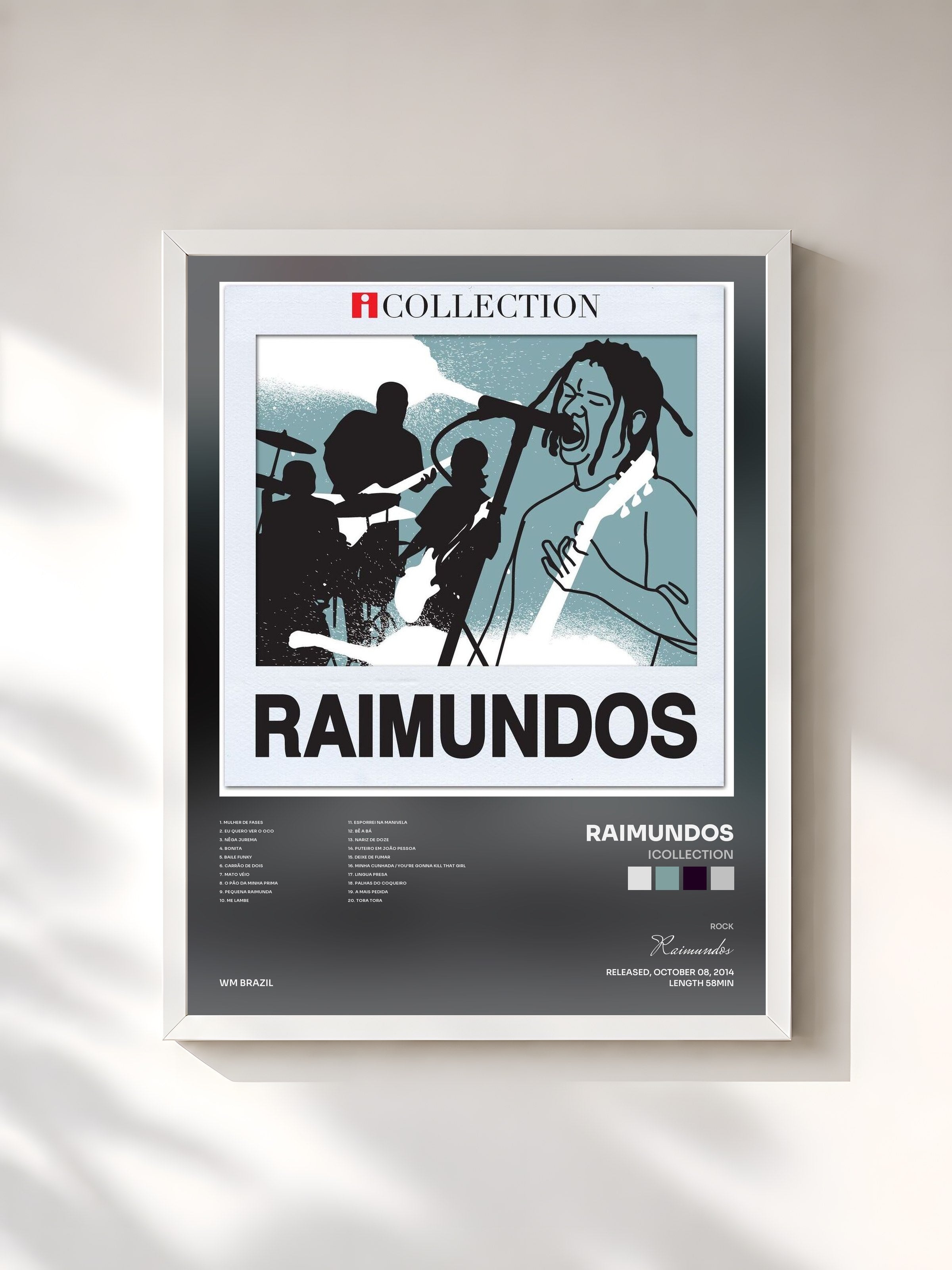 #blanc Tableau de l'album iCollection de Raimundos, cadre blanc, imprimé et encadré en France