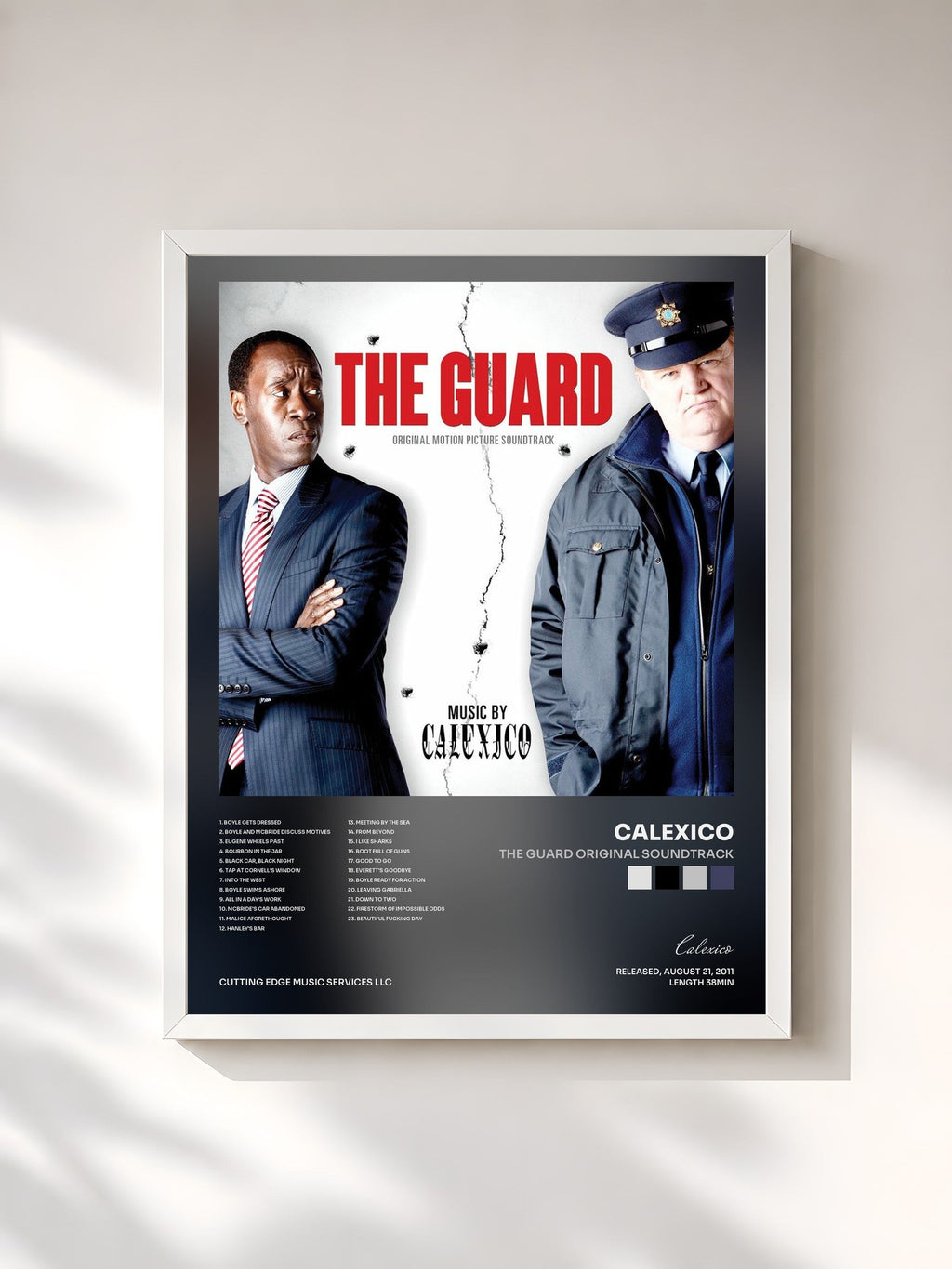 #blanc The Guard Original Soundtrack by Calexico as a framed art print, white frame, printed and framed in France