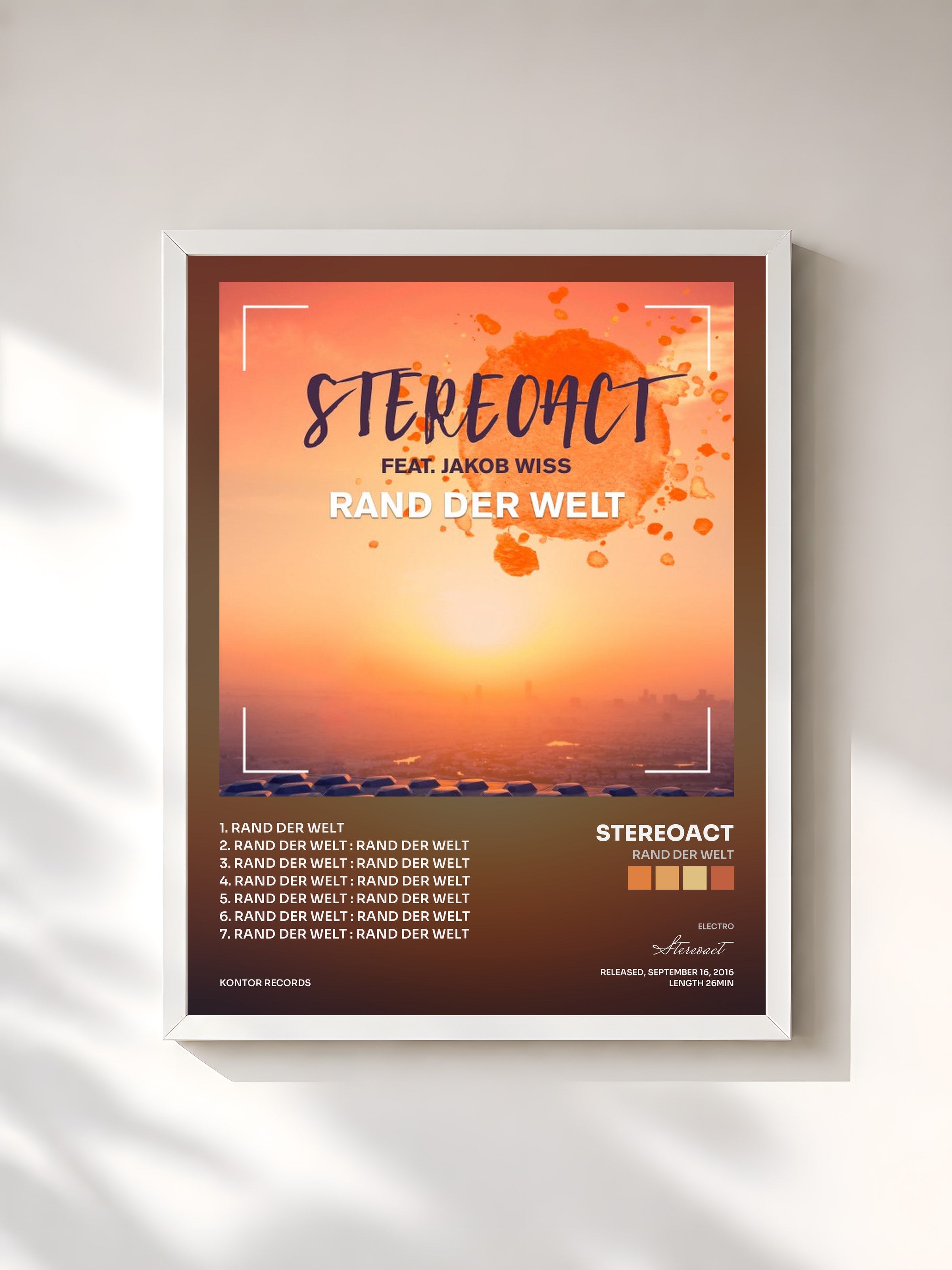 #blanc Tableau de l'album Rand der Welt de Stereoact, cadre blanc, imprimé et encadré en France