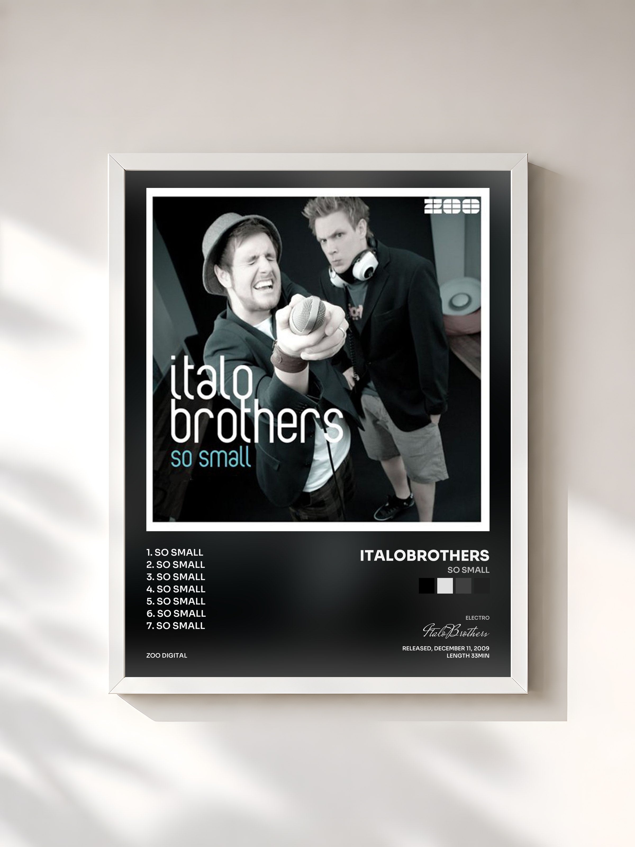#blanc Tableau de l'album So Small de ItaloBrothers, cadre blanc, imprimé et encadré en France