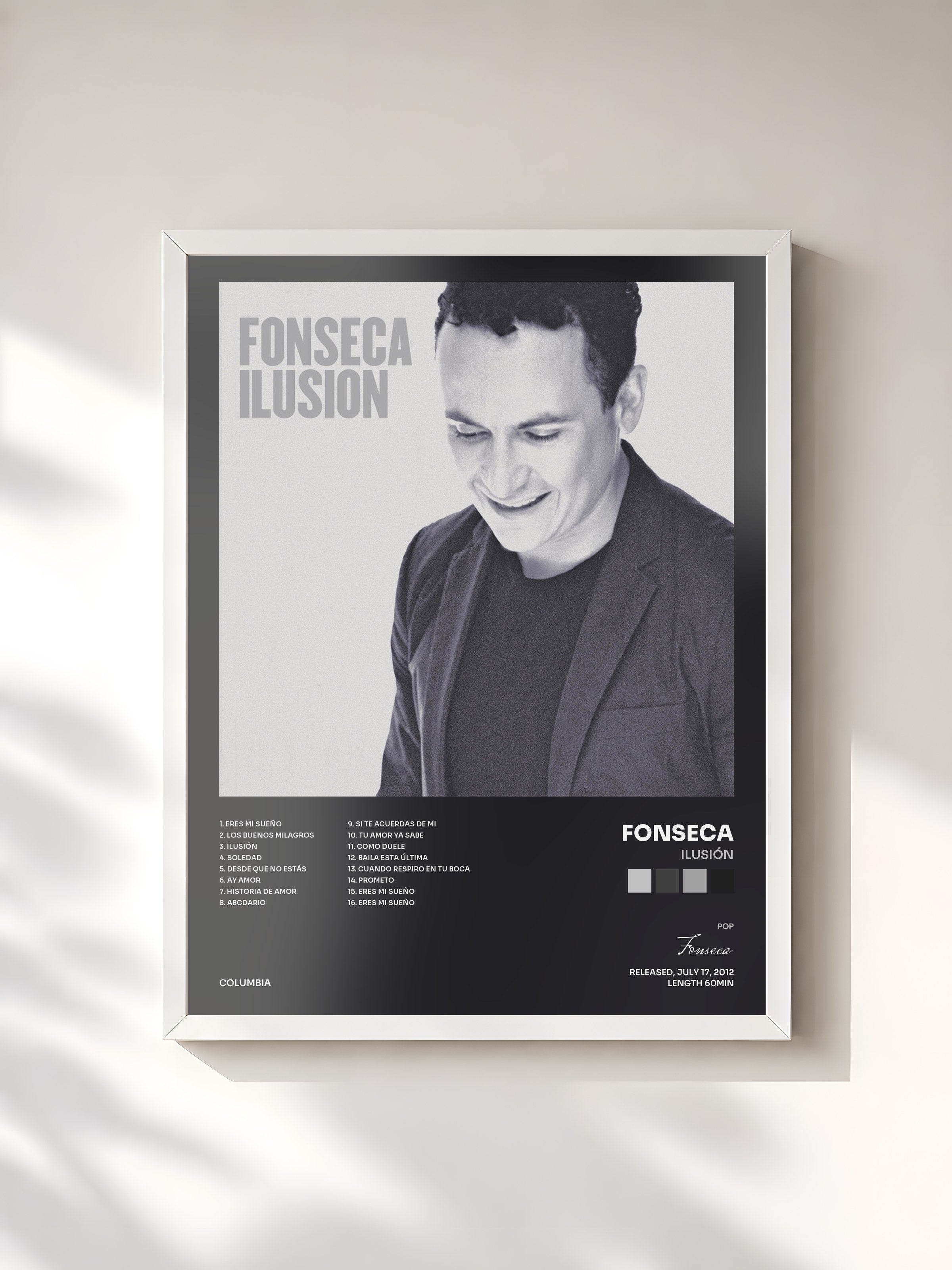 #blanc Tableau de l'album Ilusión de Fonseca, cadre blanc, imprimé et encadré en France