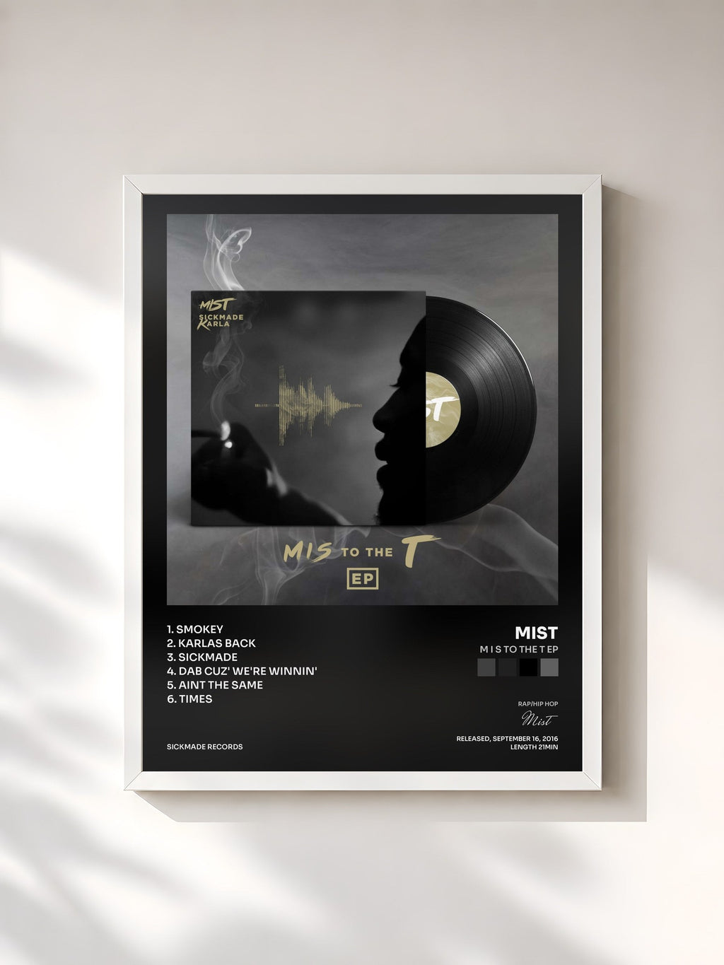#blanc M I S To The T EP by Mist as a framed art print, white frame, printed and framed in France