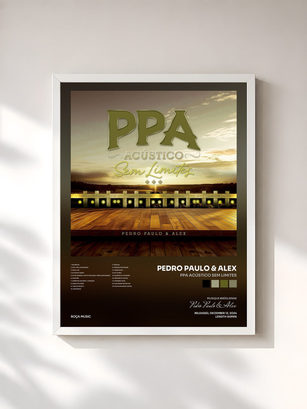 #blanc PPA Acústico Sem Limites by Pedro Paulo & Alex as a framed art print, white frame, printed and framed in France
