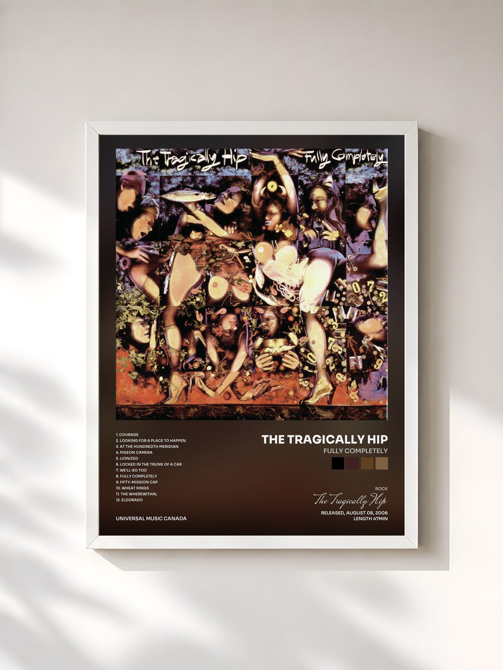 #blanc Fully Completely von The Tragically Hip als gerahmter Kunstdruck, weißer Rahmen, gedruckt und gerahmt in Frankreich