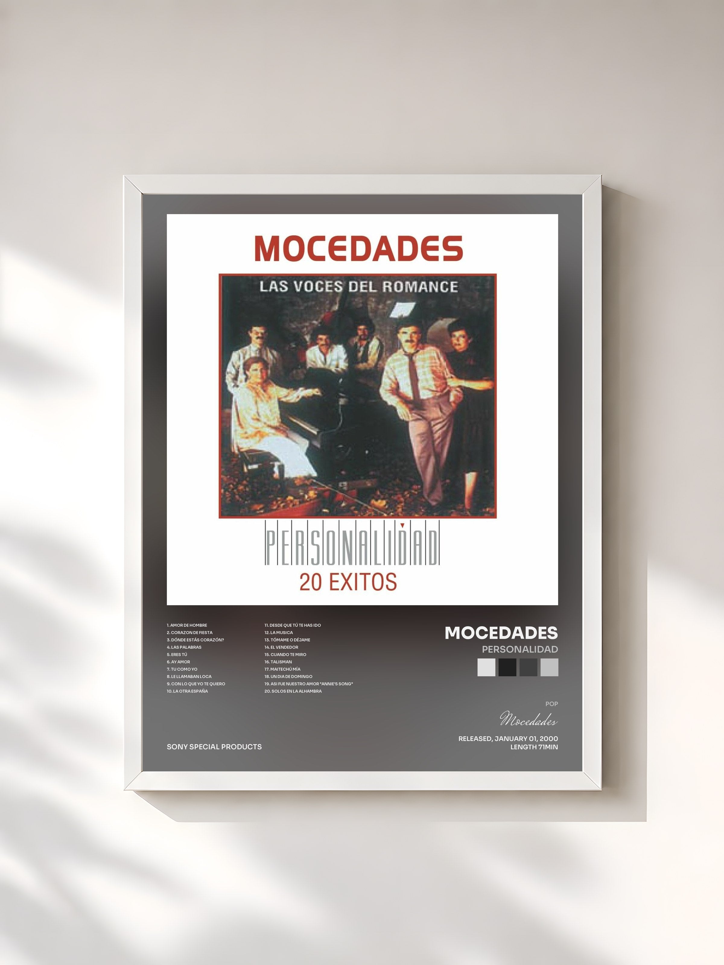 #blanc Tableau de l'album Personalidad de Mocedades, cadre blanc, imprimé et encadré en France