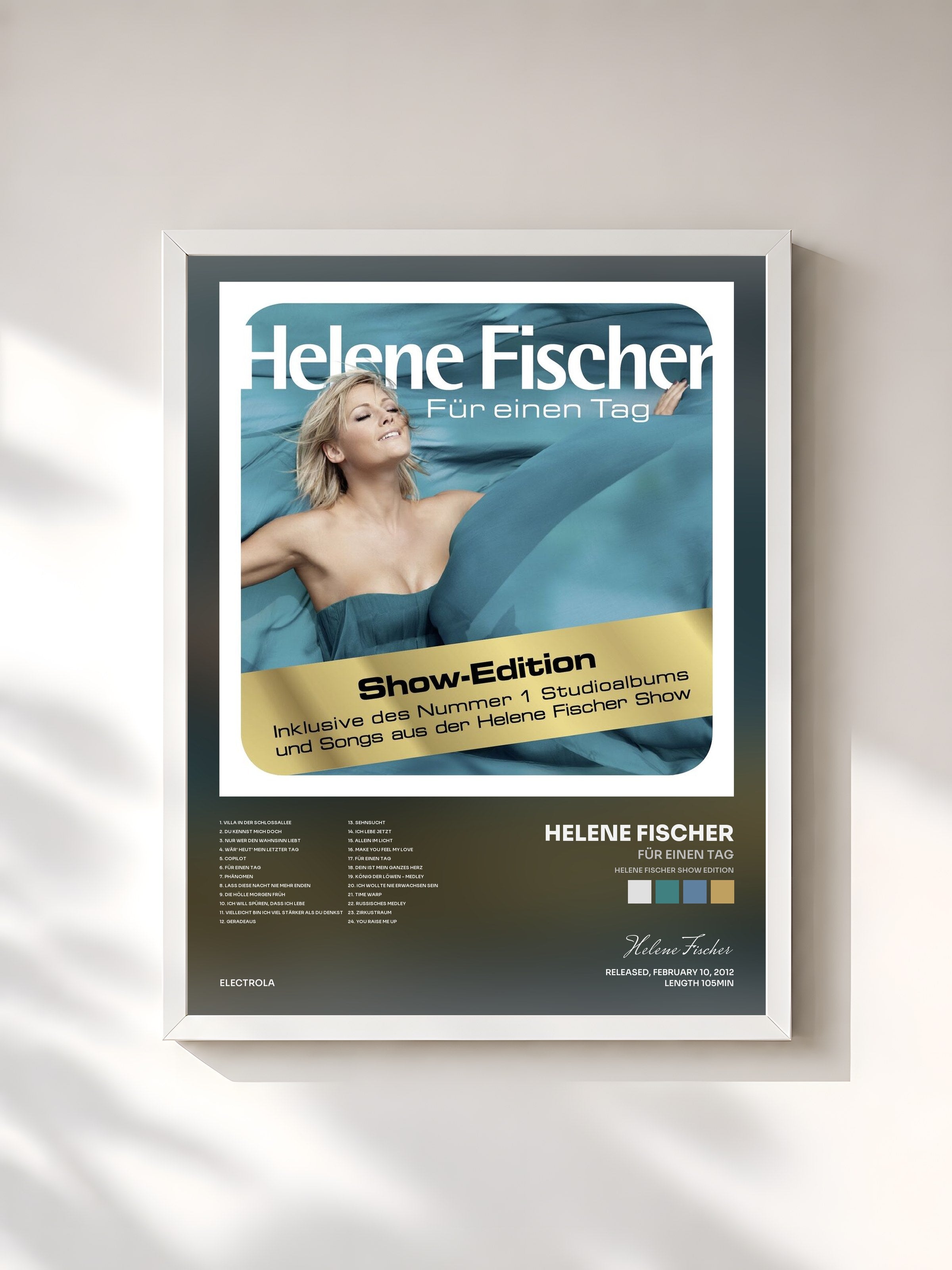 #blanc Tableau de l'album Für einen Tag (Helene Fischer Show Edition) de Helene Fischer, cadre blanc, imprimé et encadré en France