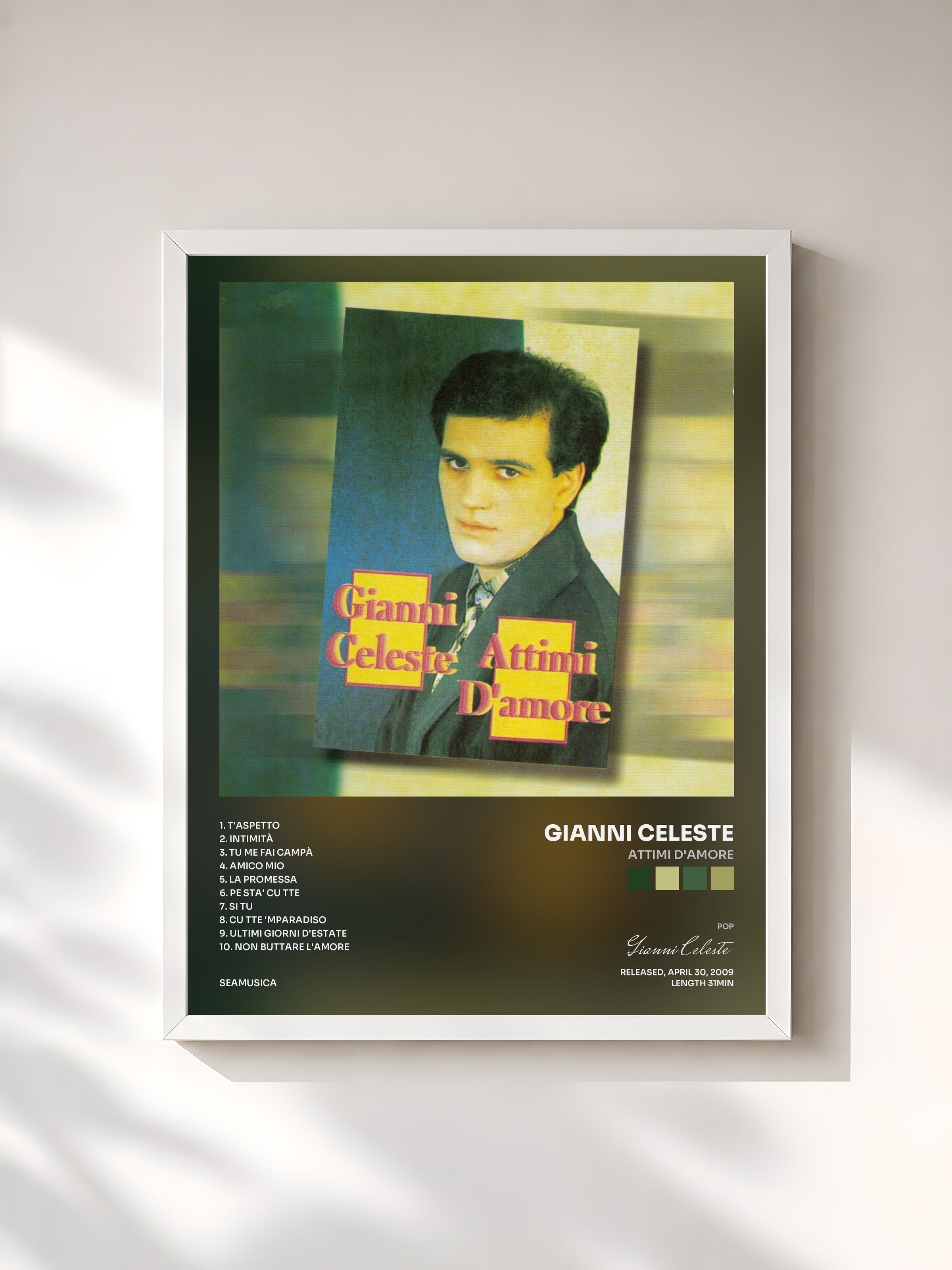 #blanc Tableau de l'album Attimi D'Amore de Gianni Celeste, cadre blanc, imprimé et encadré en France