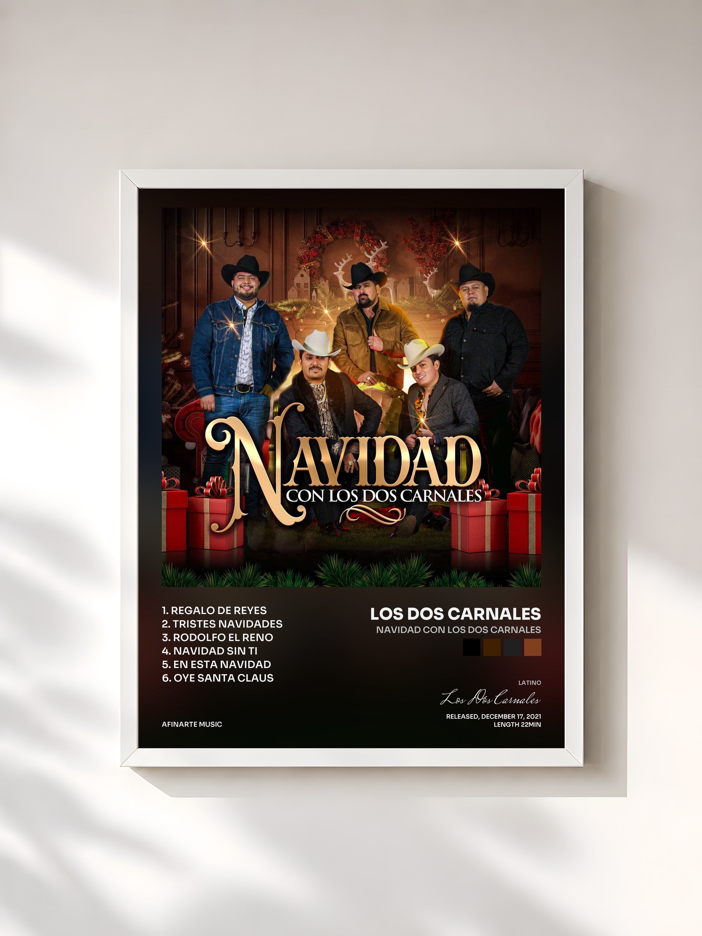 #blanc Tableau de l'album Navidad Con Los Dos Carnales de Los Dos Carnales, cadre blanc, imprimé et encadré en France