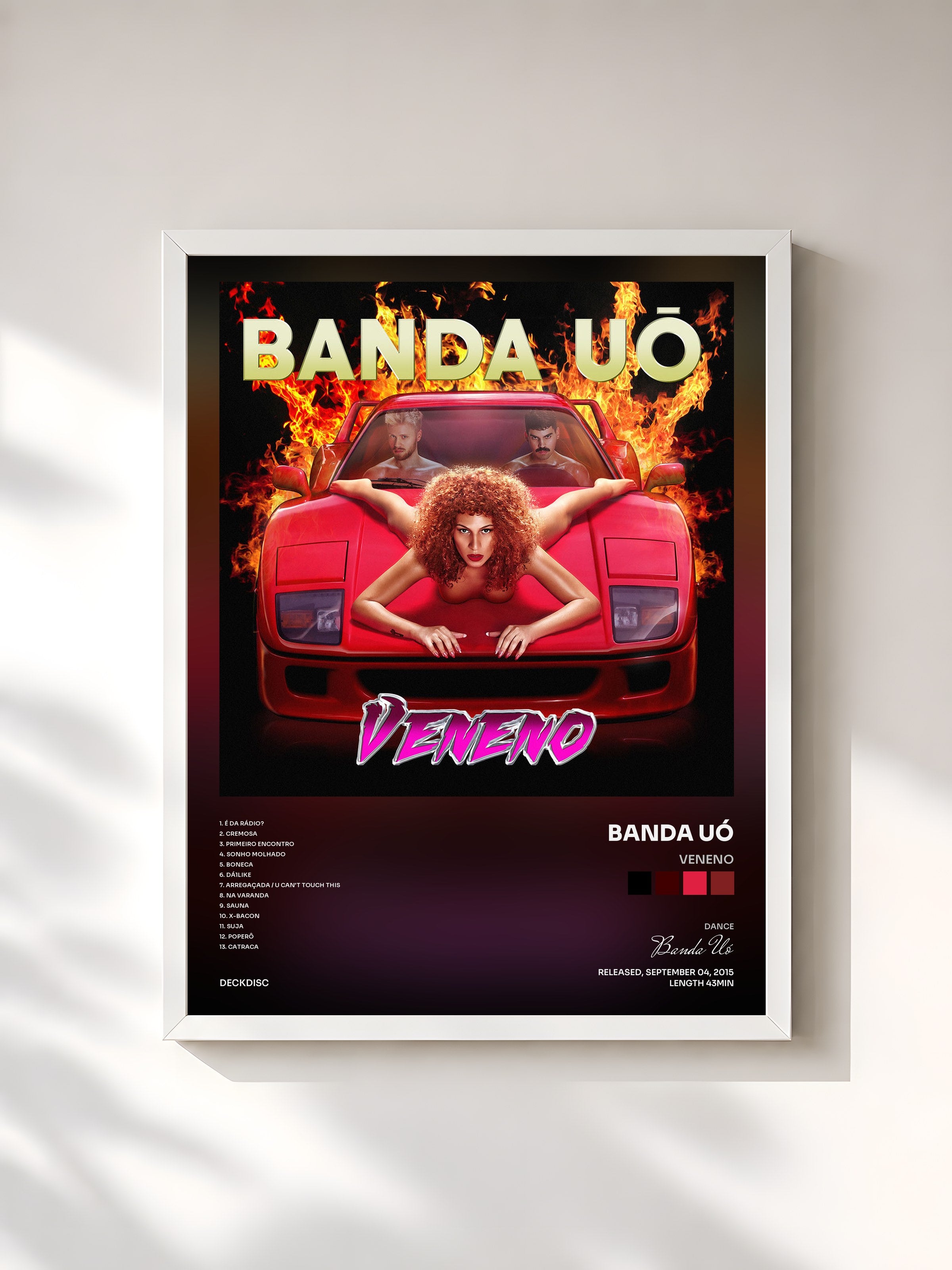 #blanc Tableau de l'album Veneno de Banda Uó, cadre blanc, imprimé et encadré en France