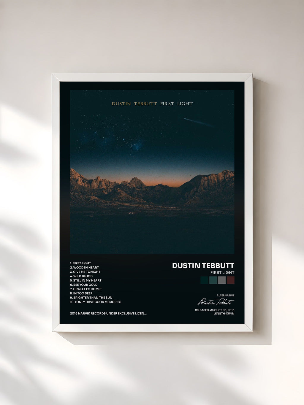 #blanc First Light di Dustin Tebbutt in stampa incorniciata, cornice bianca, stampata e incorniciata in Francia
