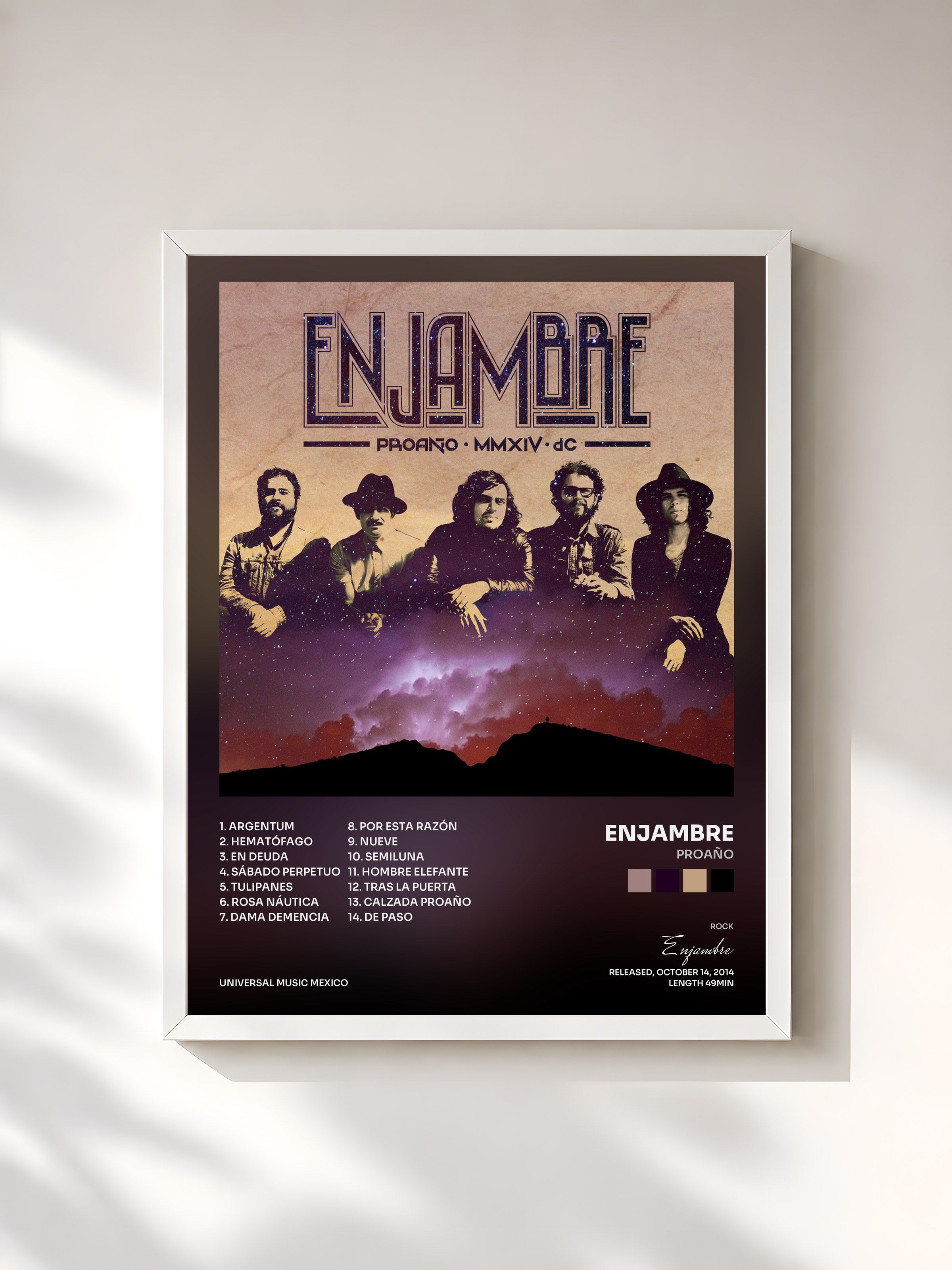 #blanc Tableau de l'album Proaño de Enjambre, cadre blanc, imprimé et encadré en France