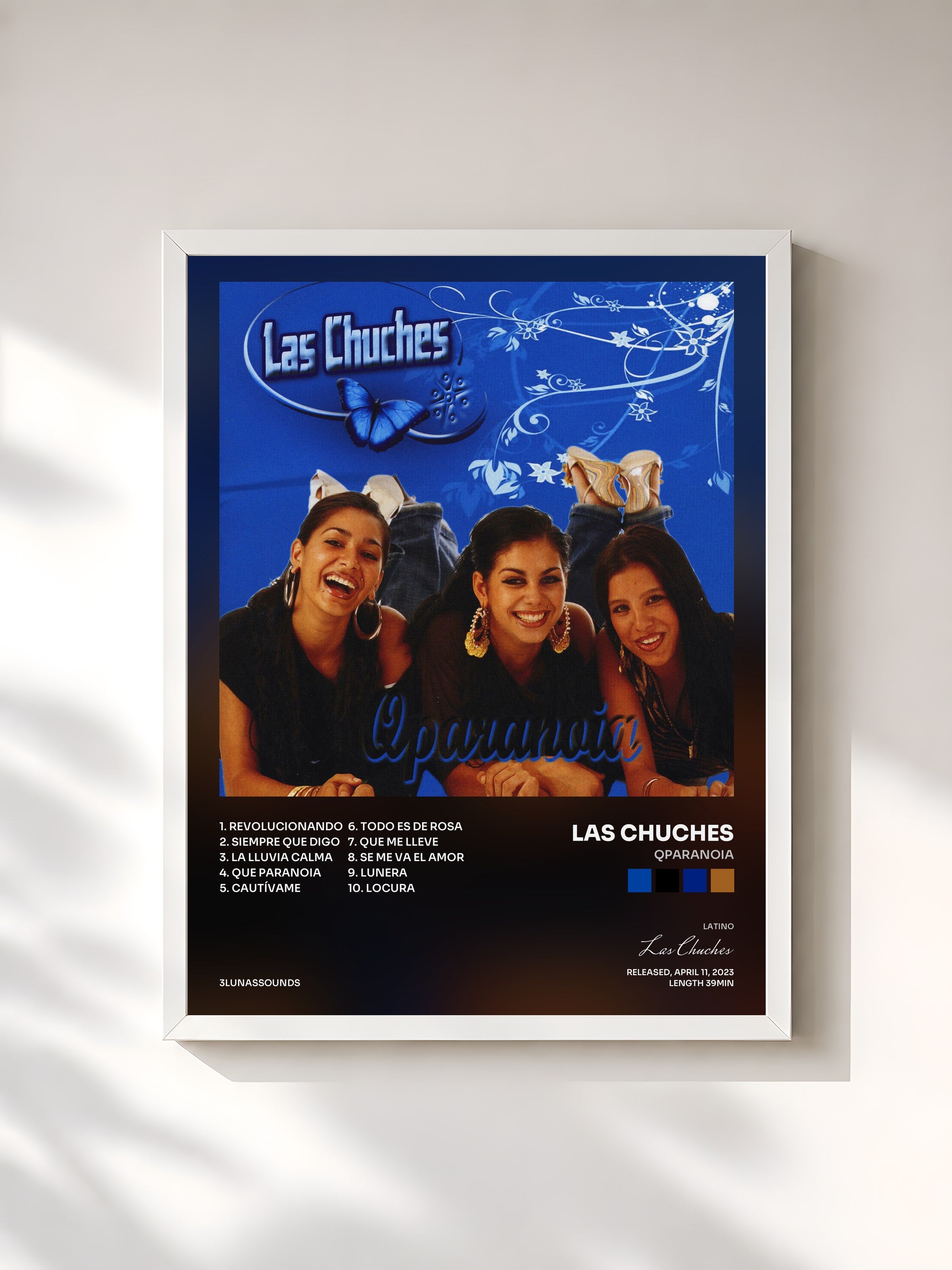 #blanc Tableau de l'album Qparanoia de Las Chuches, cadre blanc, imprimé et encadré en France
