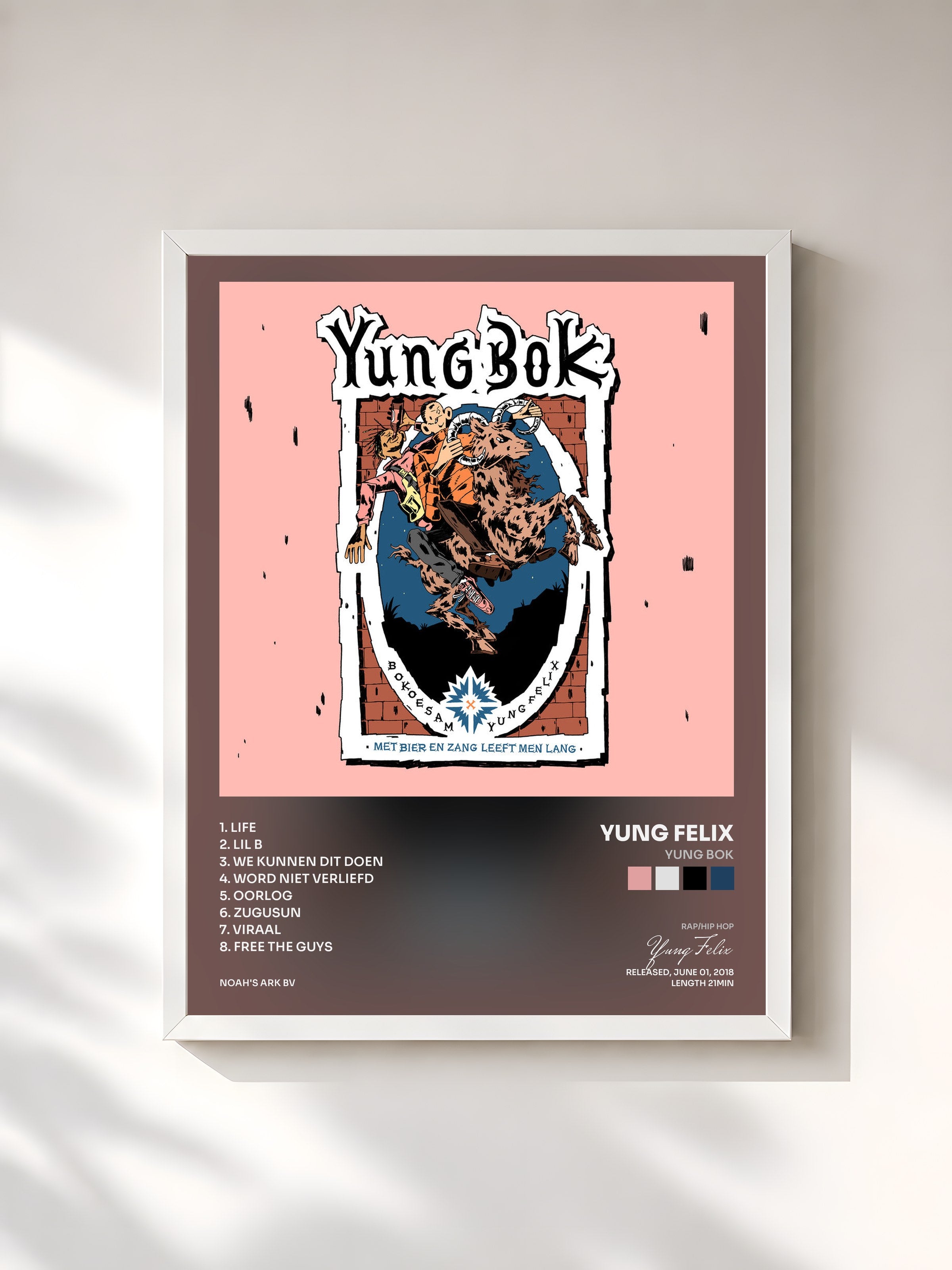#blanc Tableau de l'album Yung Bok de Yung Felix, cadre blanc, imprimé et encadré en France