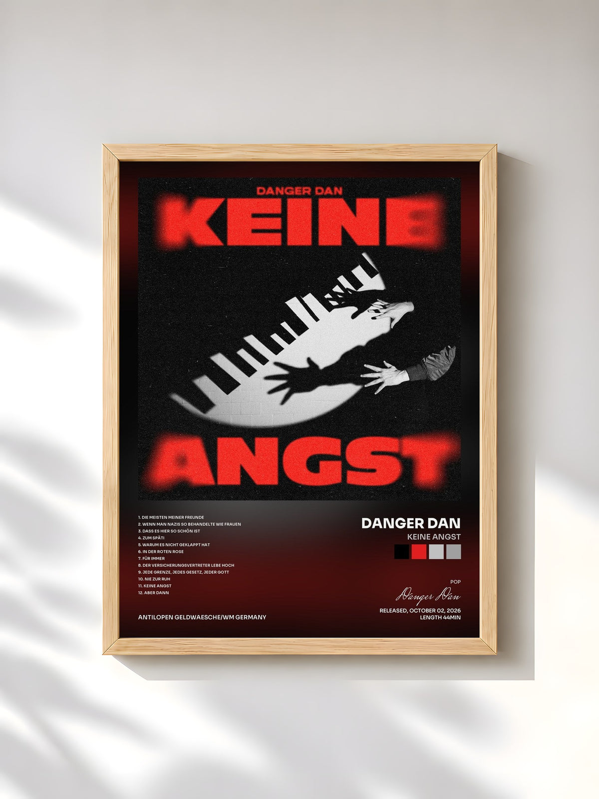 #bois Tableau de l'album Keine Angst de Danger Dan, cadre en bois brut, imprimé et encadré en France