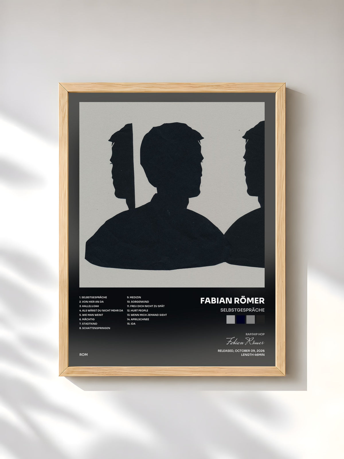 #bois Tableau de l'album Selbstgespräche de Fabian Römer, cadre en bois brut, imprimé et encadré en France