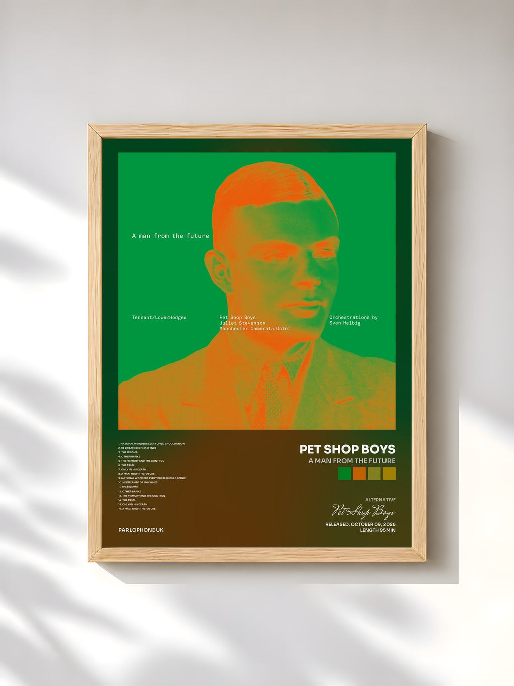 #bois Tableau de l'album A man from the future de Pet Shop Boys, cadre en bois brut, imprimé et encadré en France