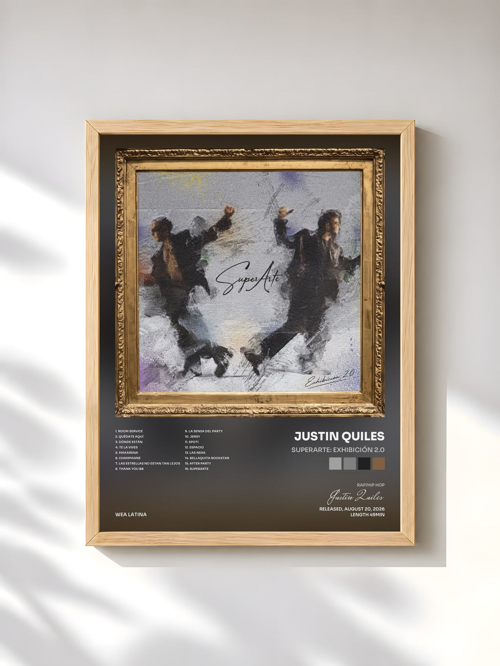 #bois Tableau de l'album SUPERARTE: EXHIBICIÓN 2.0 de Justin Quiles, cadre en bois brut, imprimé et encadré en France