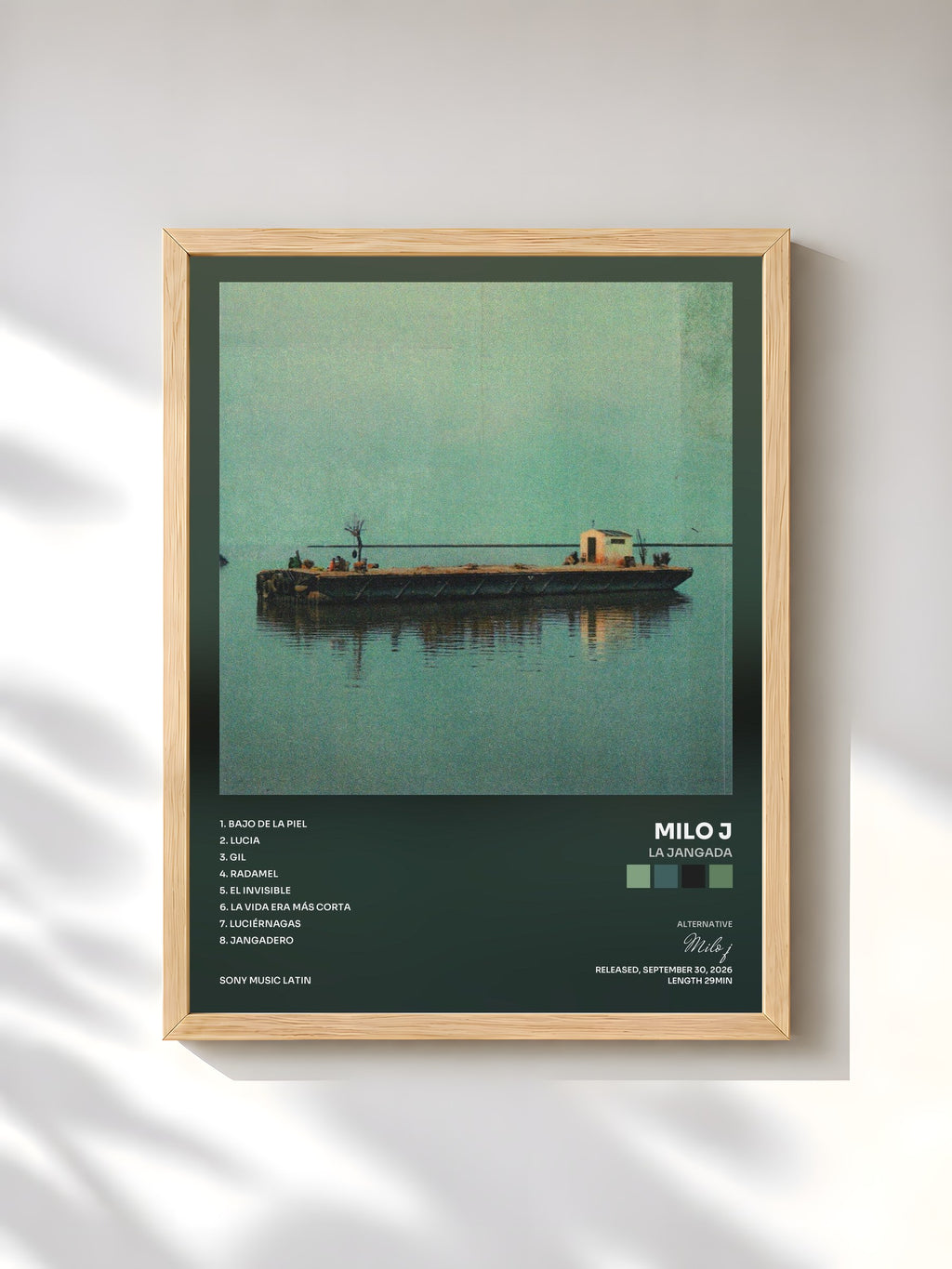 #bois Tableau de l'album La Jangada de Milo j, cadre en bois brut, imprimé et encadré en France