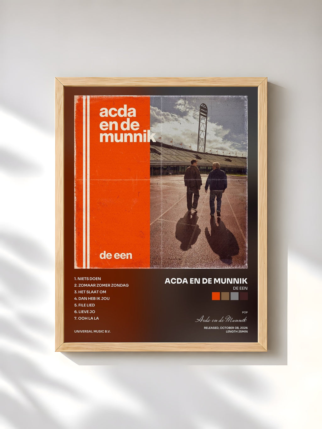 #bois Tableau de l'album De Een de Acda en de Munnik, cadre en bois brut, imprimé et encadré en France