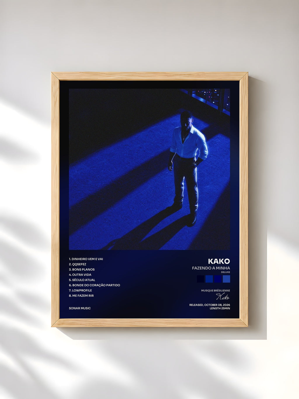 #bois Tableau de l'album Fazendo A Minha (Deluxe) de Kako, cadre en bois brut, imprimé et encadré en France