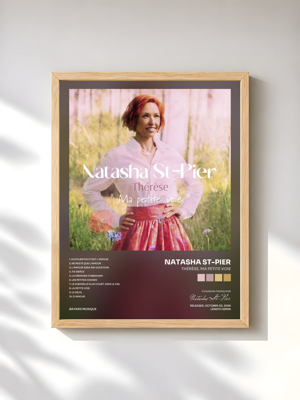 #bois Tableau de l'album Thérèse, ma petite voie de Natasha St-Pier, cadre en bois brut, imprimé et encadré en France