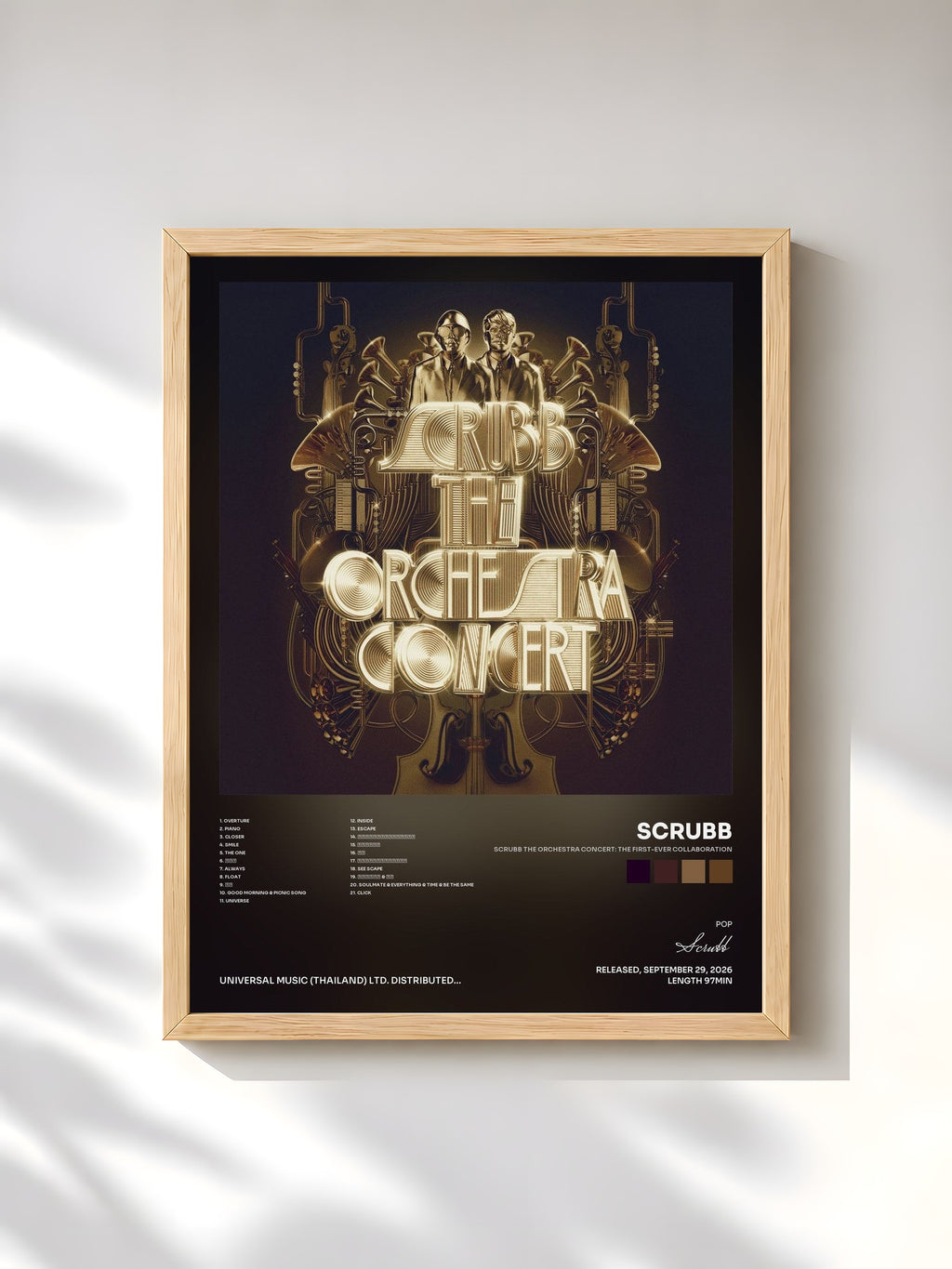 #bois Tableau de l'album SCRUBB The Orchestra Concert: The First-Ever Collaboration de Scrubb, cadre en bois brut, imprimé et encadré en France