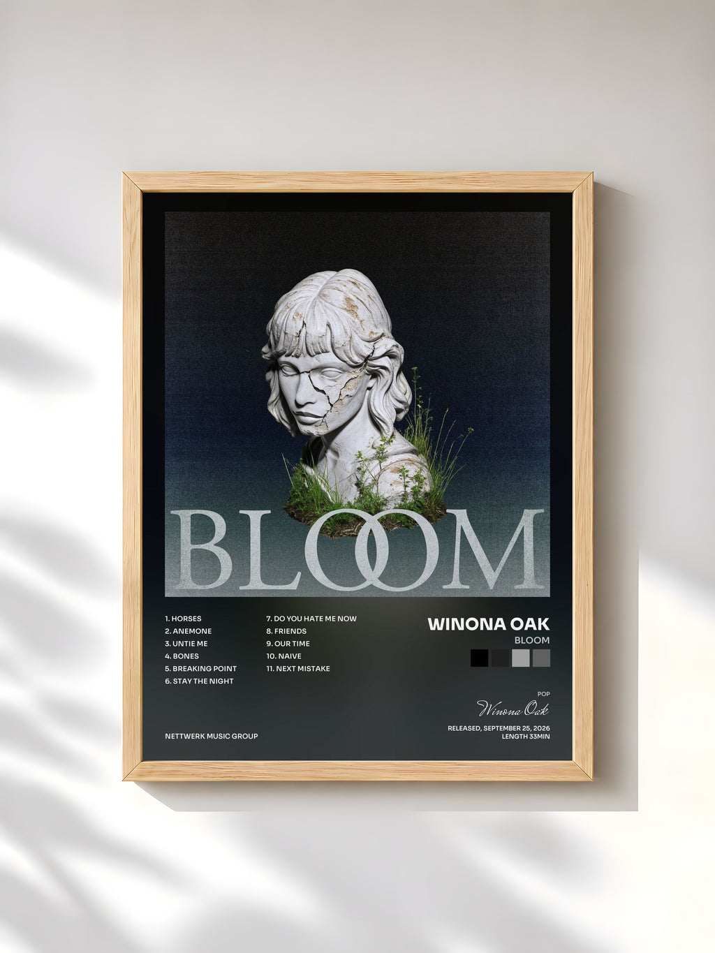 #bois Tableau de l'album Bloom de Winona Oak, cadre en bois brut, imprimé et encadré en France