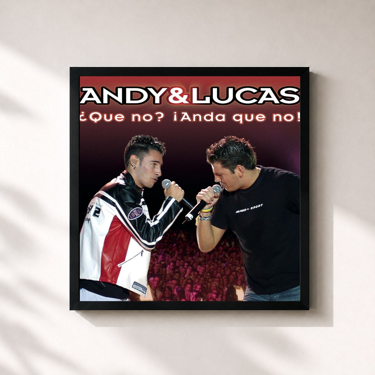 #noir Tableau carré de l'album ¿Que No? (Anda Que No) de Andy & Lucas, cadre noir 32x32 cm