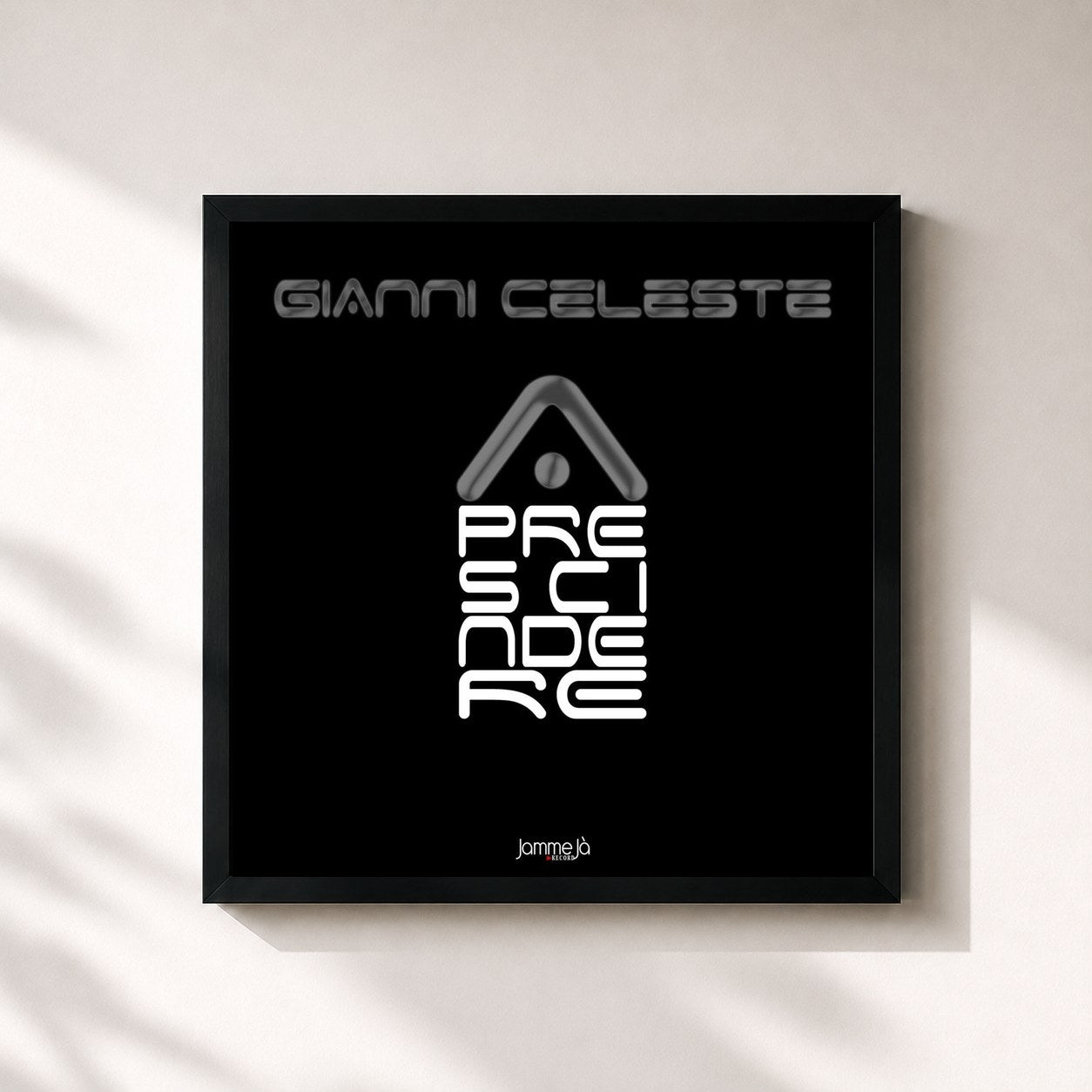 #noir Tableau carré de l'album A prescindere de Gianni Celeste, cadre noir 32x32 cm