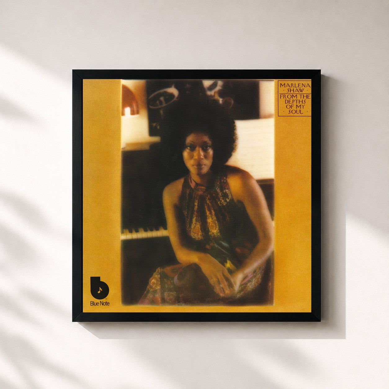 #noir Tableau carré de l'album From The Depths Of My Soul de Marlena Shaw, cadre noir 32x32 cm