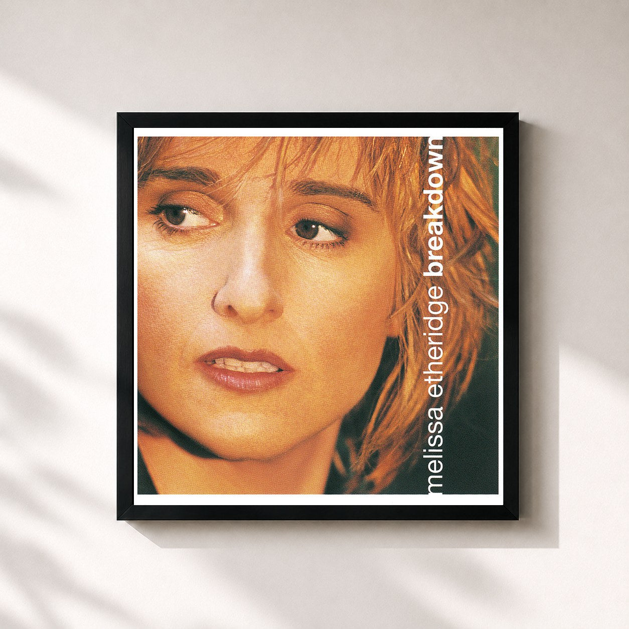 #noir Tableau carré de l'album Breakdown de Melissa Etheridge, cadre noir 32x32 cm