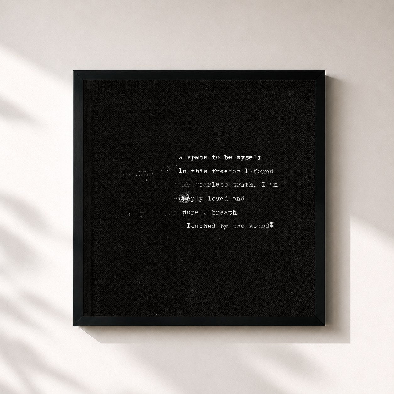 #noir Tableau carré de l'album Say Yes, Say No de Aime Simone, cadre noir 32x32 cm