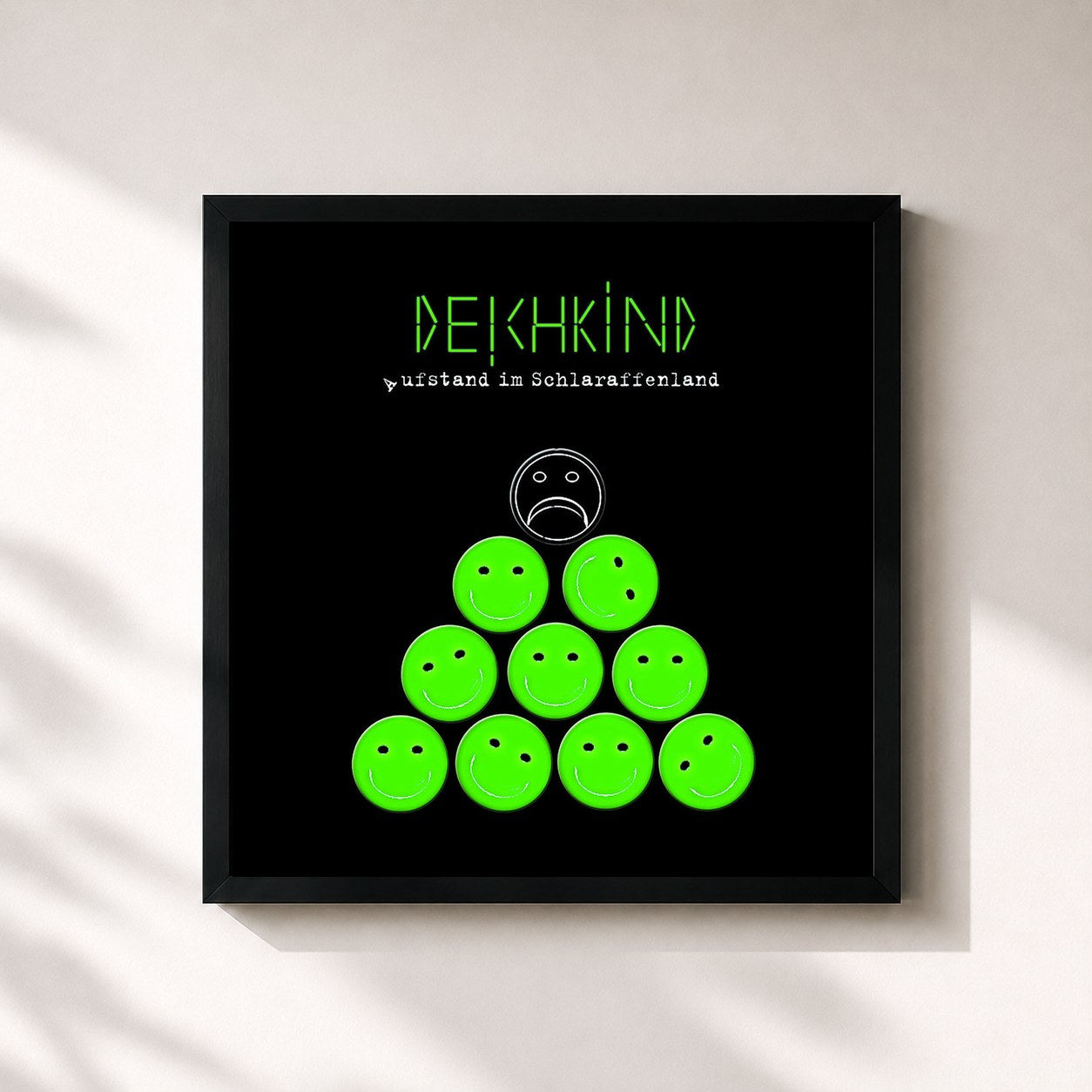 #noir Tableau carré de l'album Aufstand im Schlaraffenland de Deichkind, cadre noir 32x32 cm