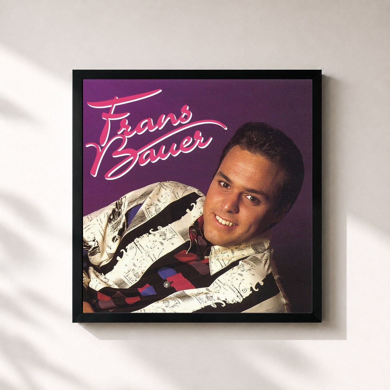#noir Tableau carré de l'album Frans Bauer de Frans Bauer, cadre noir 32x32 cm